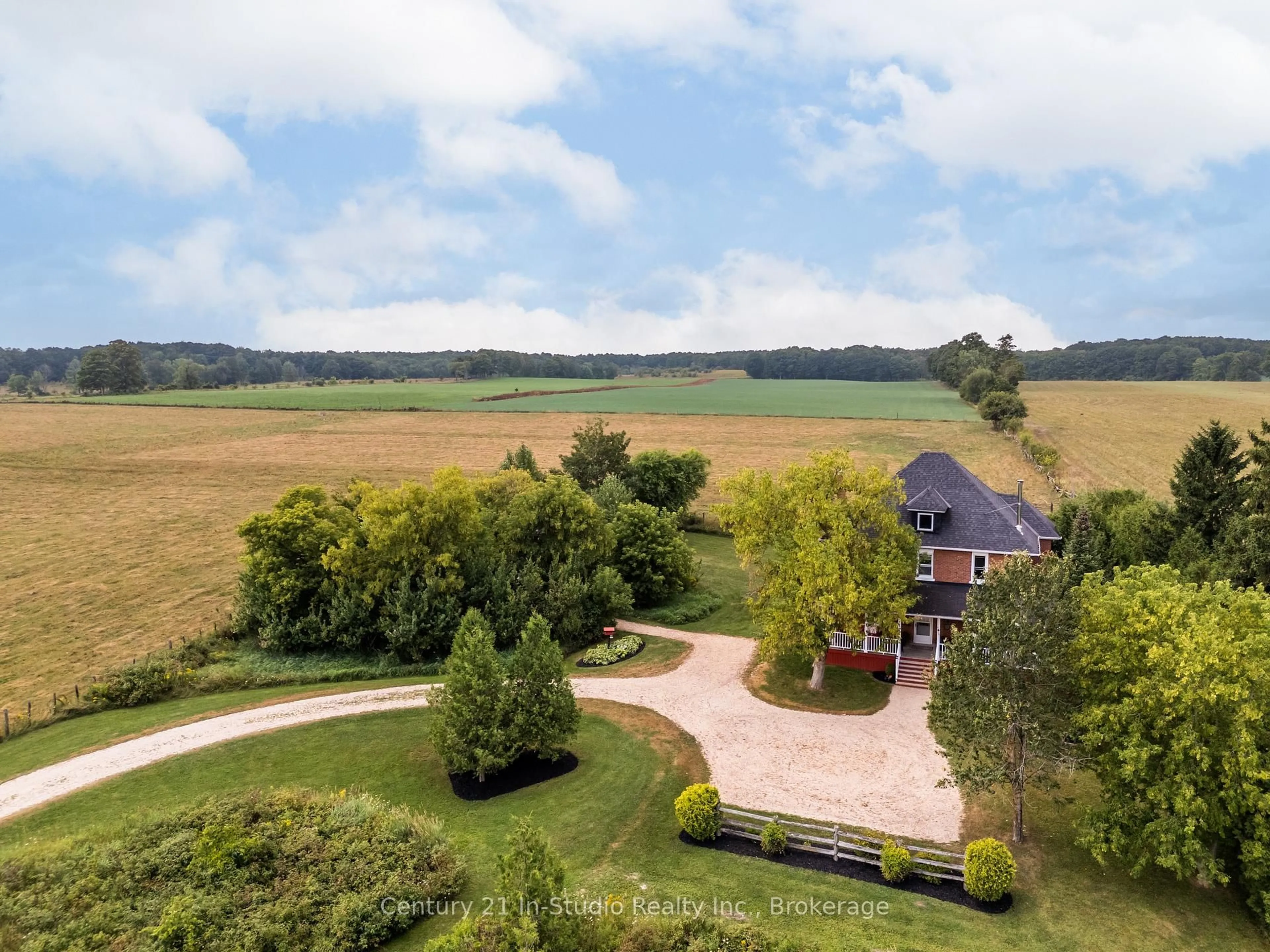 A pic from outside/outdoor area/front of a property/back of a property/a pic from drone, water/lake/river/ocean view for 155104 7th Line, Grey Highlands Ontario N0C 1H0