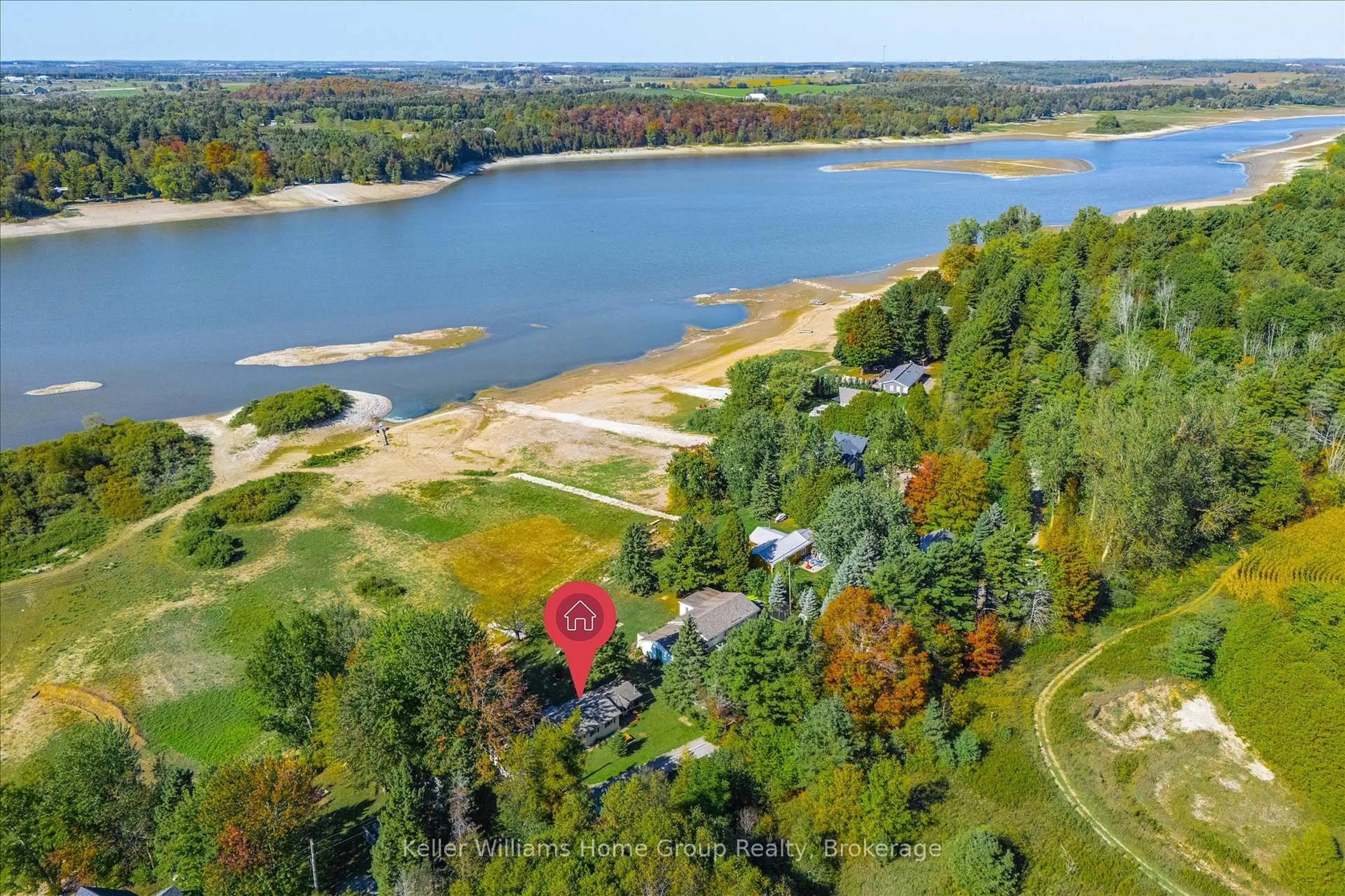 A pic from outside/outdoor area/front of a property/back of a property/a pic from drone, water/lake/river/ocean view for 739 Seventh St, Centre Wellington Ontario N0B 1J0