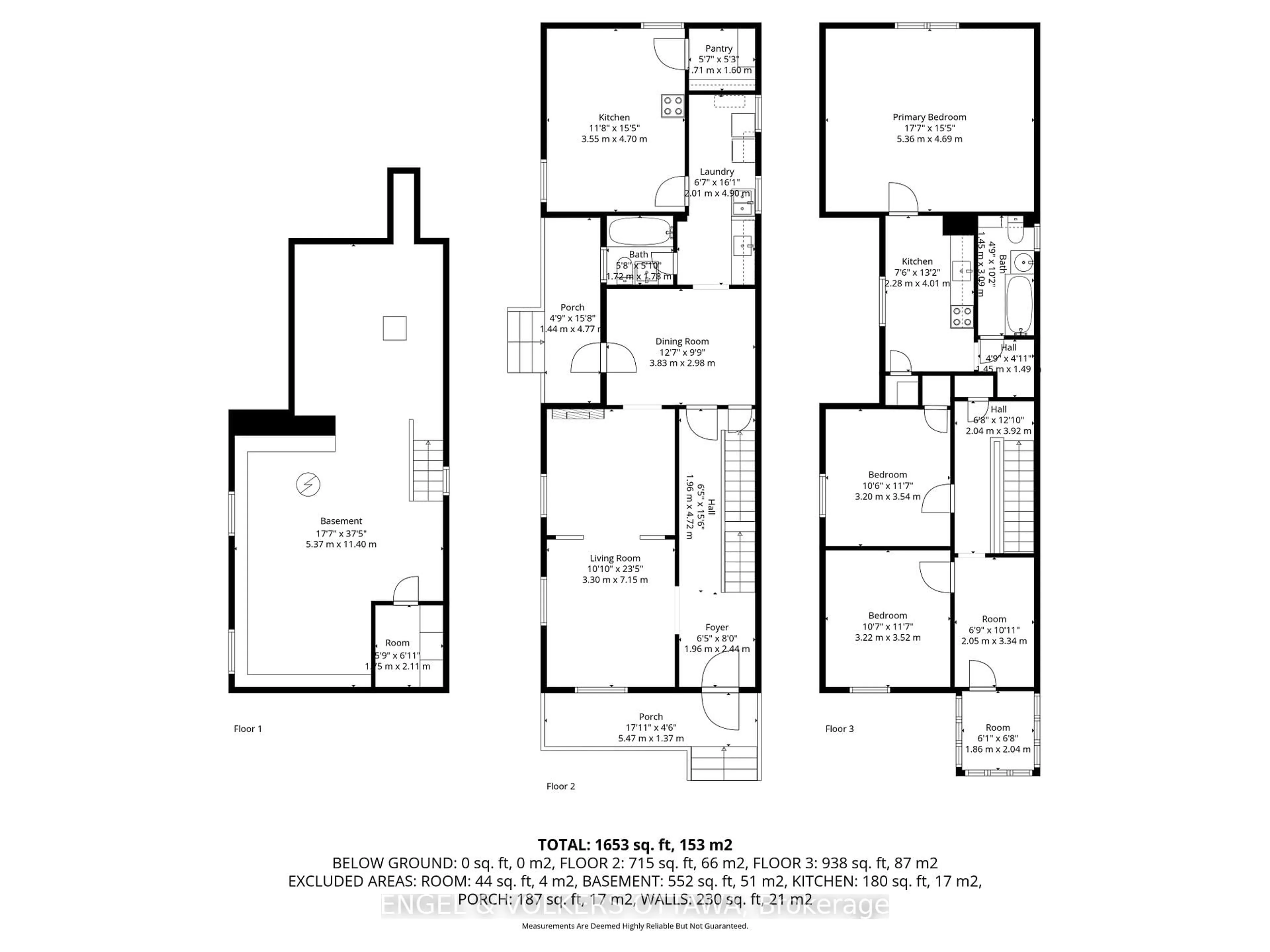 Floor plan for 164 Bayswater Ave, Ottawa Ontario K1Y 2G3