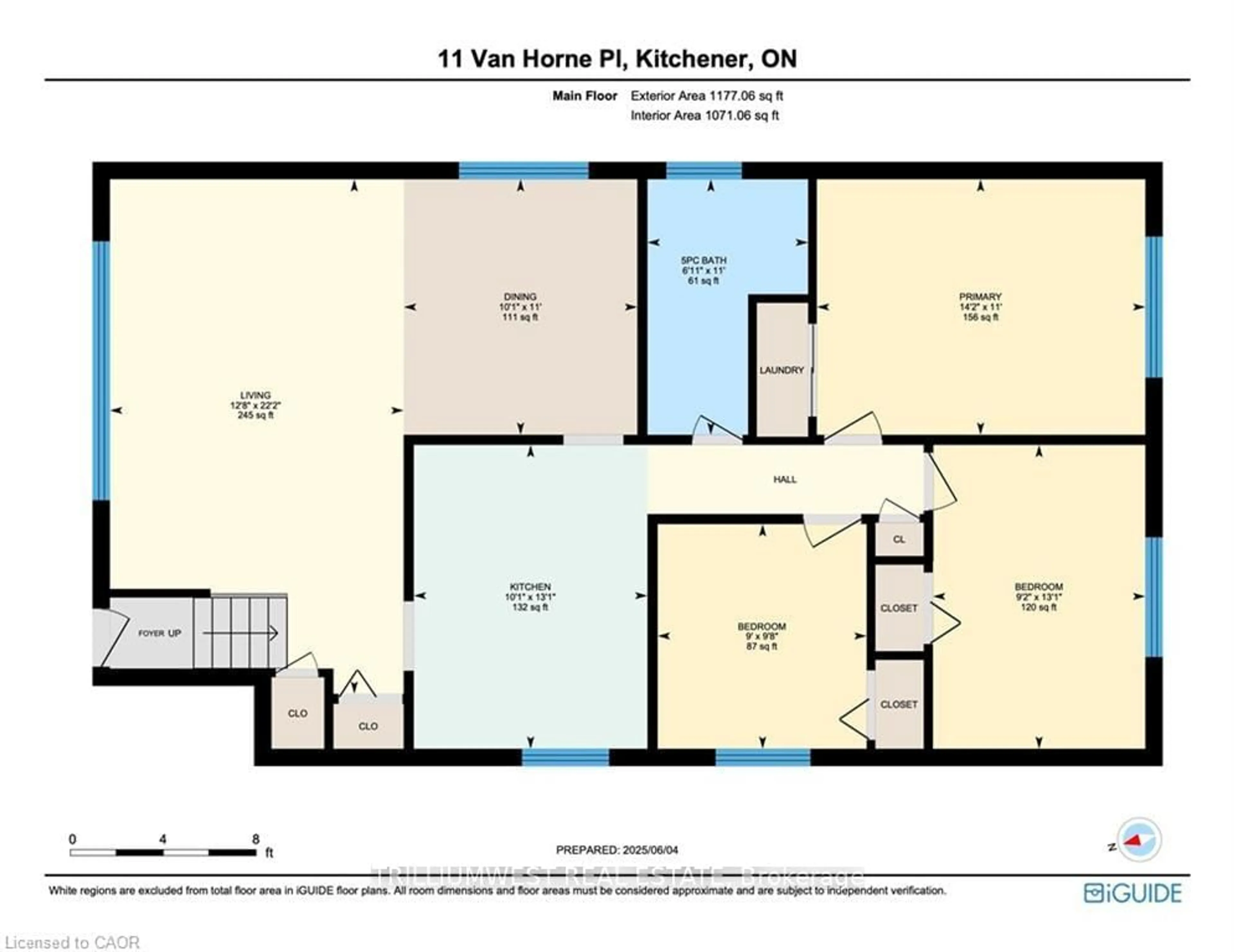 Floor plan for 11 Van Horne Pl, Kitchener Ontario N2P 1J8