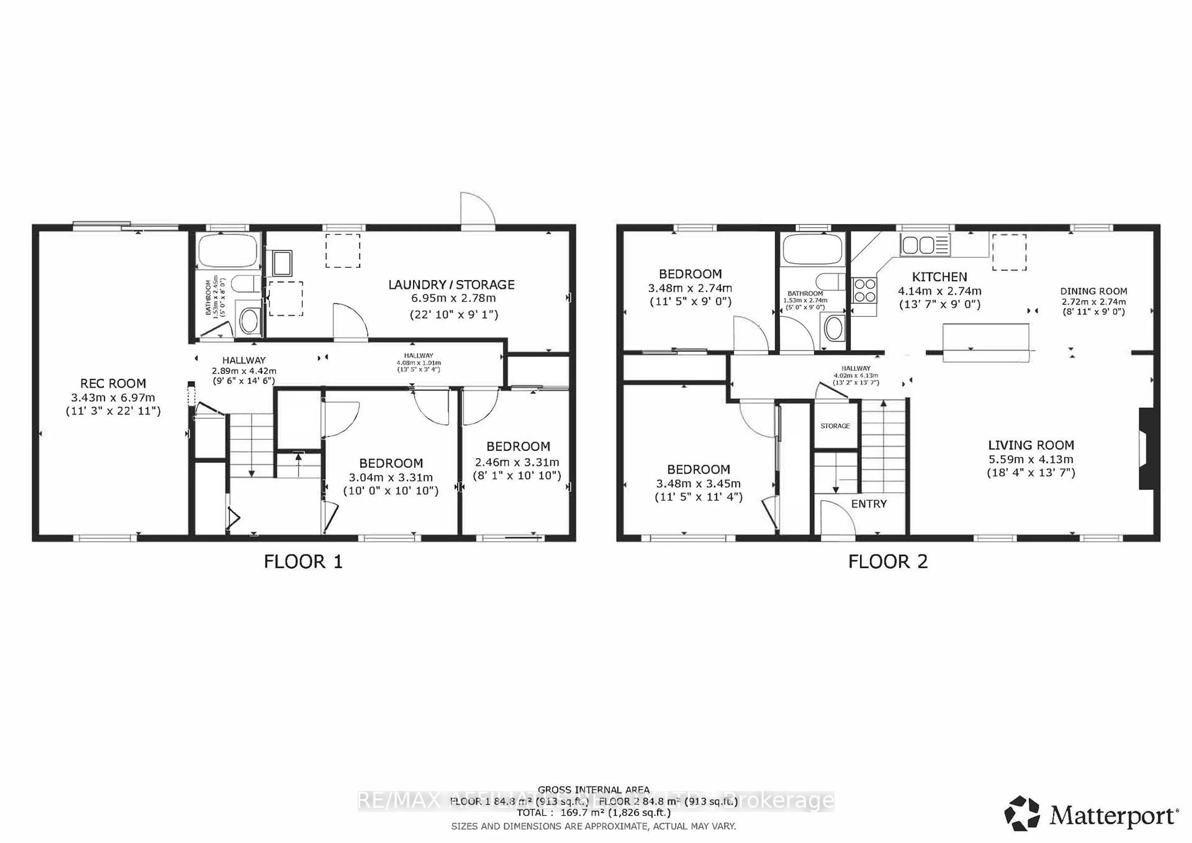 Floor plan for 169 Reynolds Dr, Brockville Ontario K6V 1X3