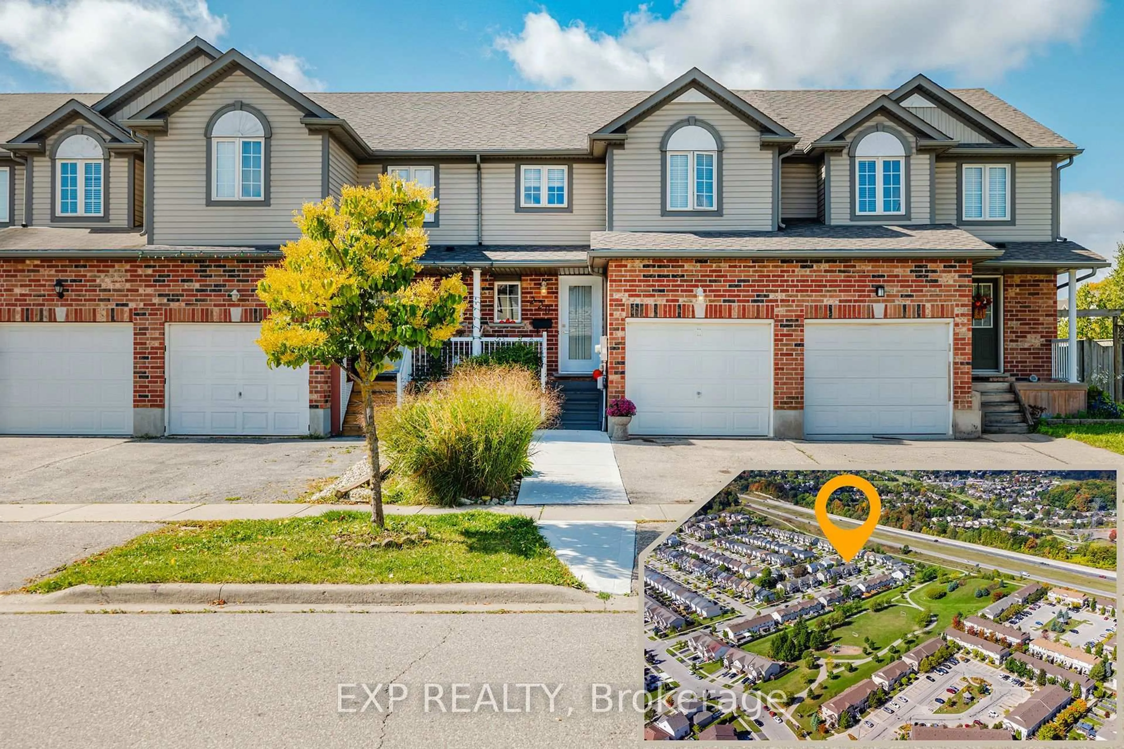 A pic from outside/outdoor area/front of a property/back of a property/a pic from drone, street for 220 Prosperity Dr, Kitchener Ontario N2E 4E5