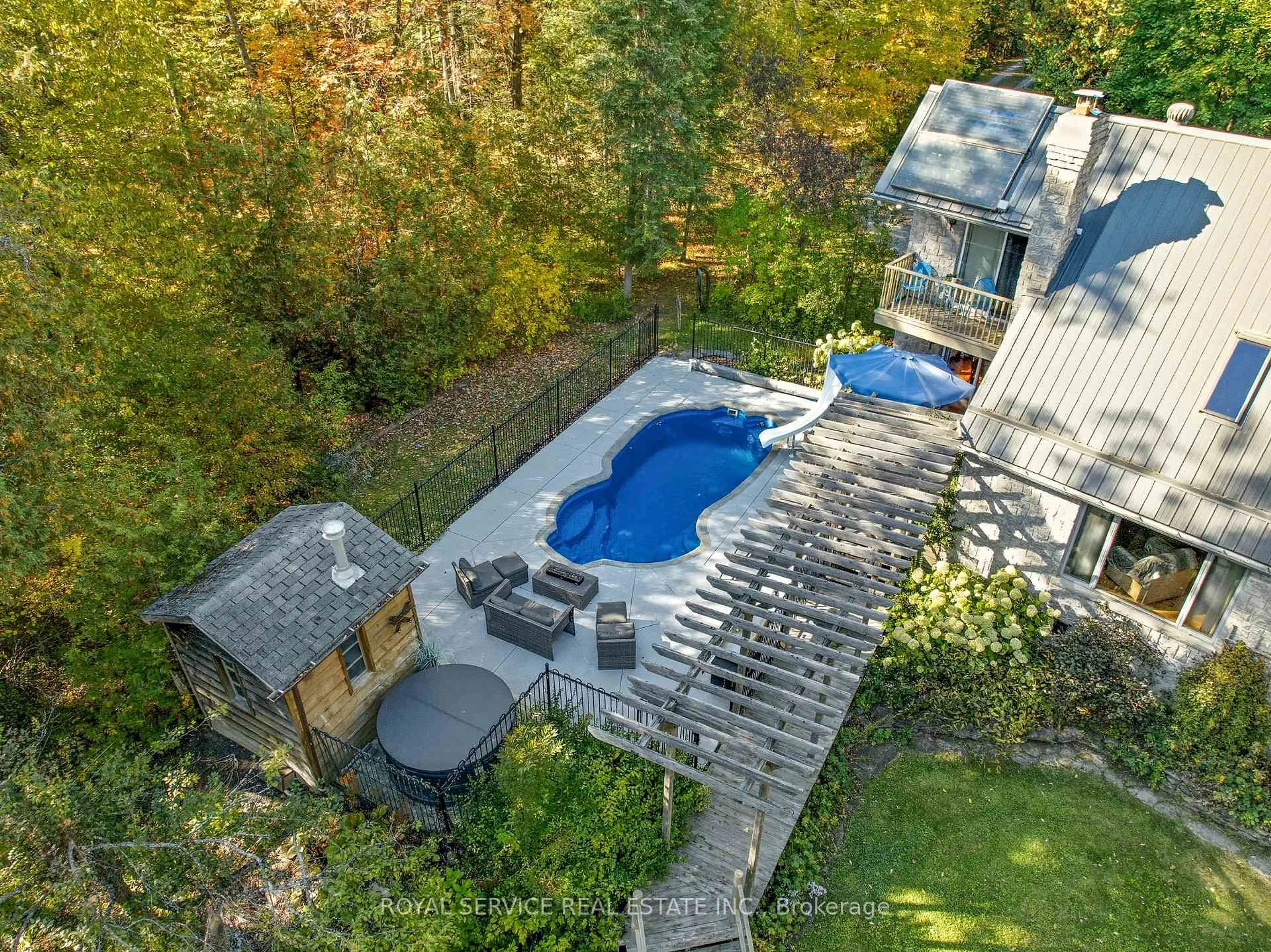 A pic from outside/outdoor area/front of a property/back of a property/a pic from drone, water/lake/river/ocean view for 2853 13th Line, Trent Hills Ontario K0K 2M0