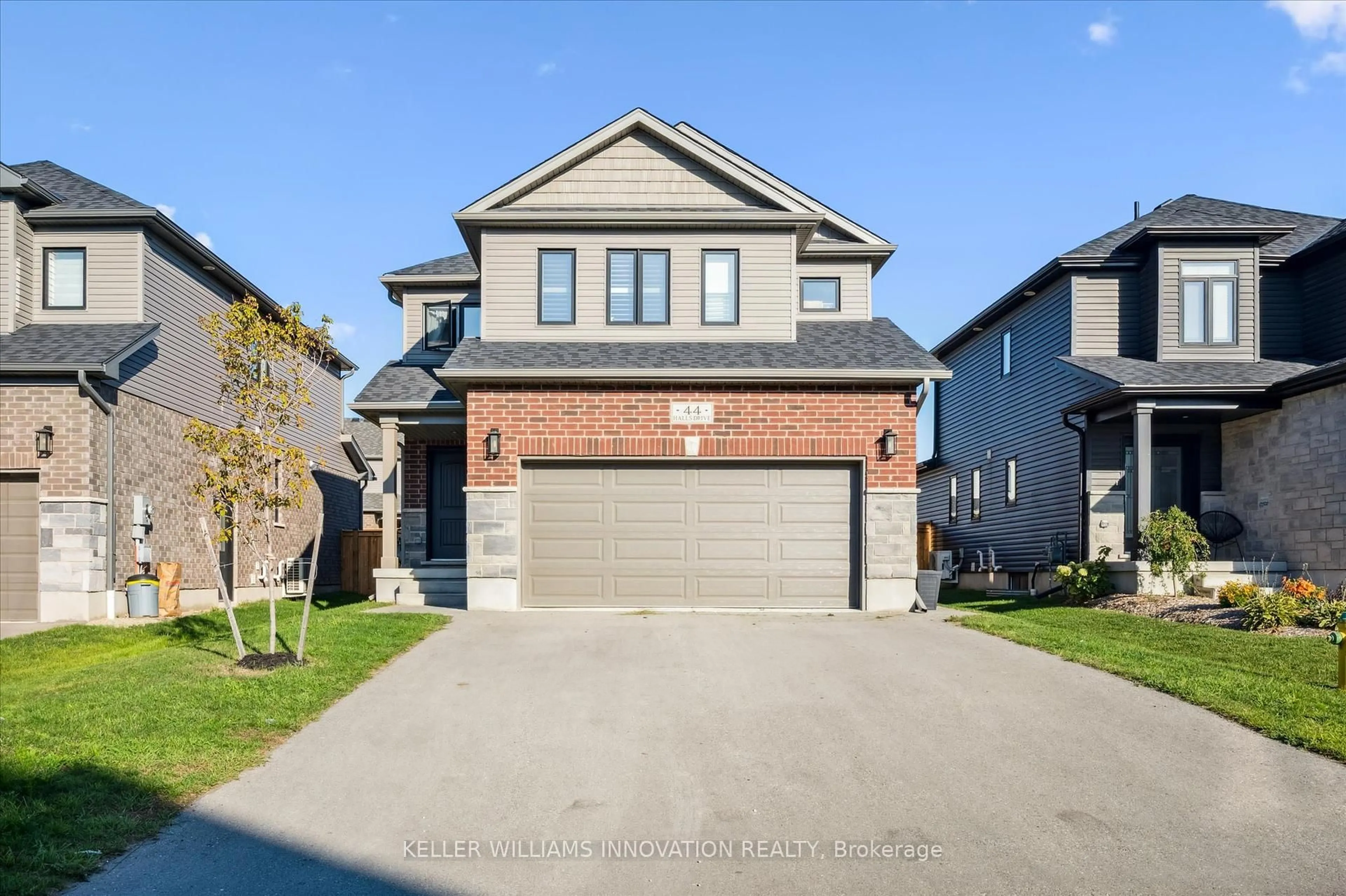 Home with brick exterior material, street for 44 Halls Dr, Centre Wellington Ontario N0B 1S0