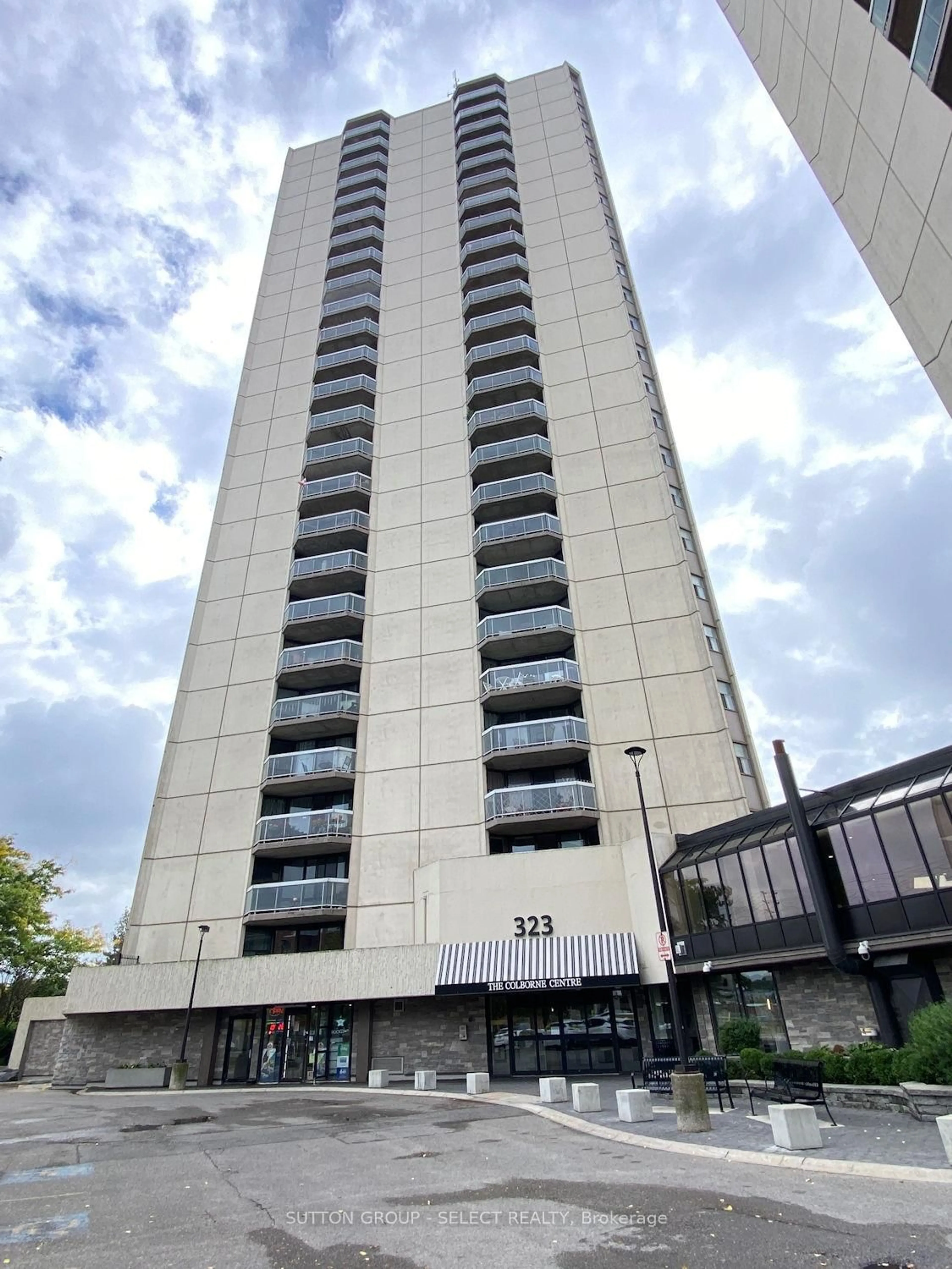 A pic from outside/outdoor area/front of a property/back of a property/a pic from drone, building for 323 Colborne St #1702, London East Ontario N6B 3N8