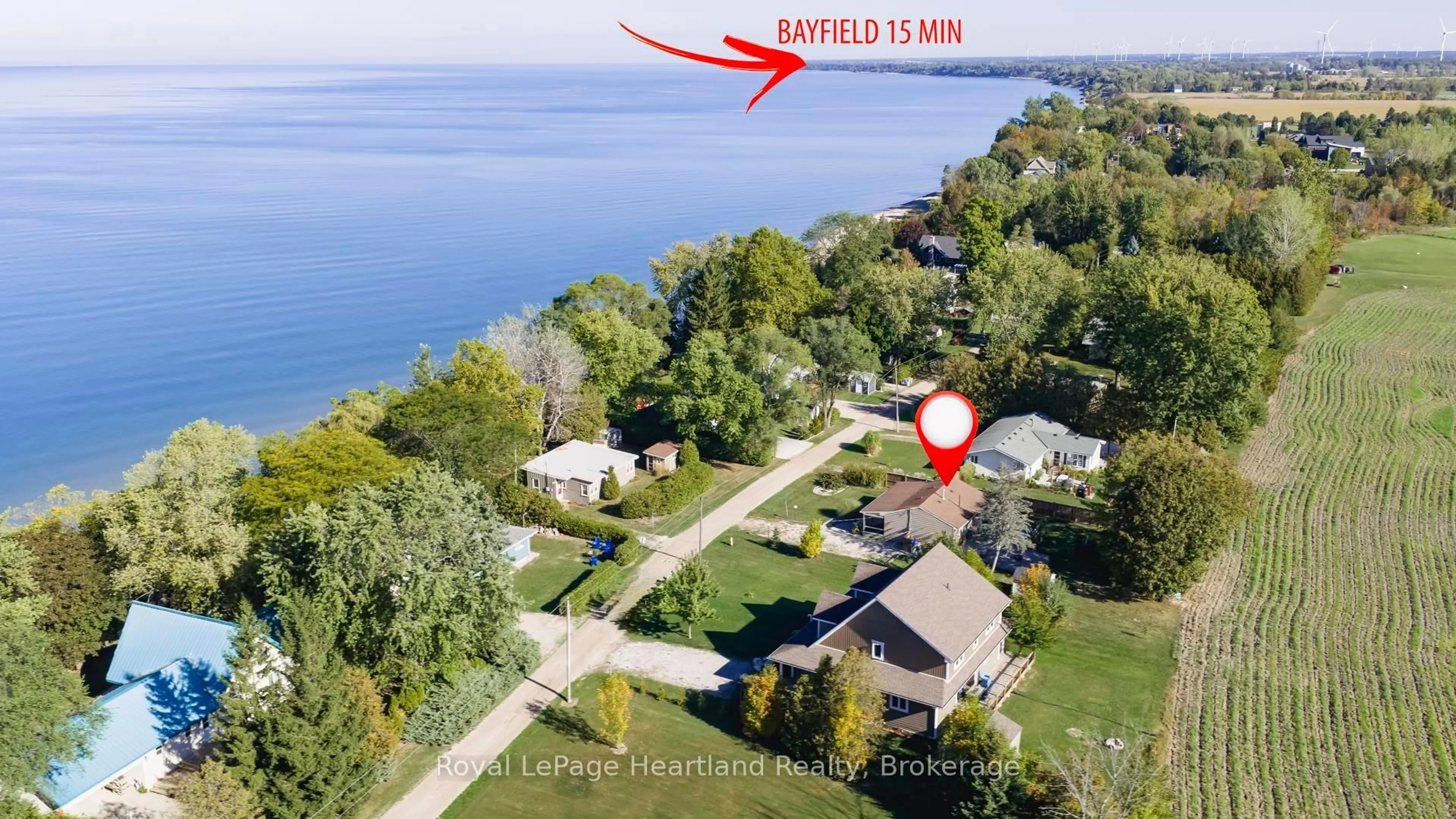 A pic from outside/outdoor area/front of a property/back of a property/a pic from drone, water/lake/river/ocean view for 71702 Old Cedarbank Lane, Bluewater Ontario N0M 1N0