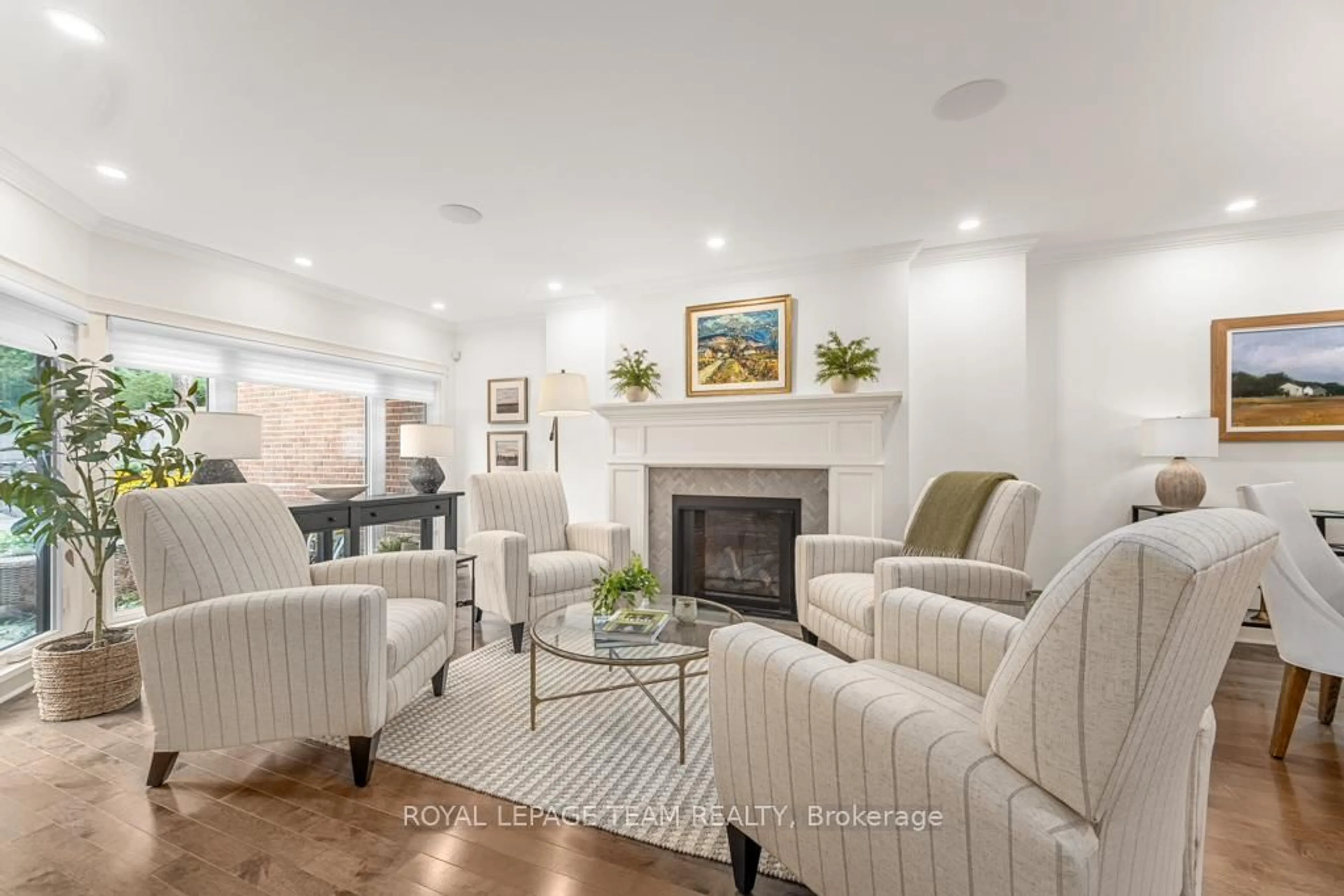 Living room with furniture, ceramic/tile floor for 30 Belvedere Cres, Ottawa Ontario K1M 2G4