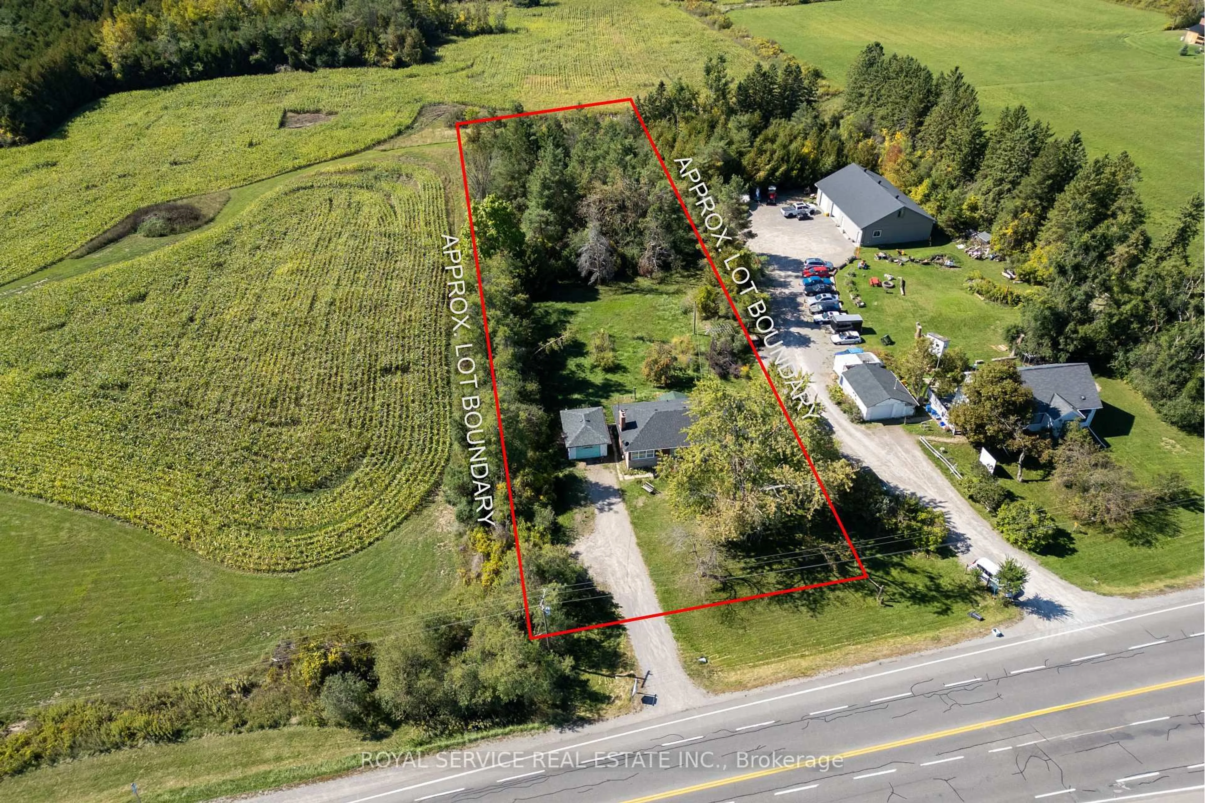A pic from outside/outdoor area/front of a property/back of a property/a pic from drone, street for 8152 Highway 7 Highway, Kawartha Lakes Ontario K7S 3G7