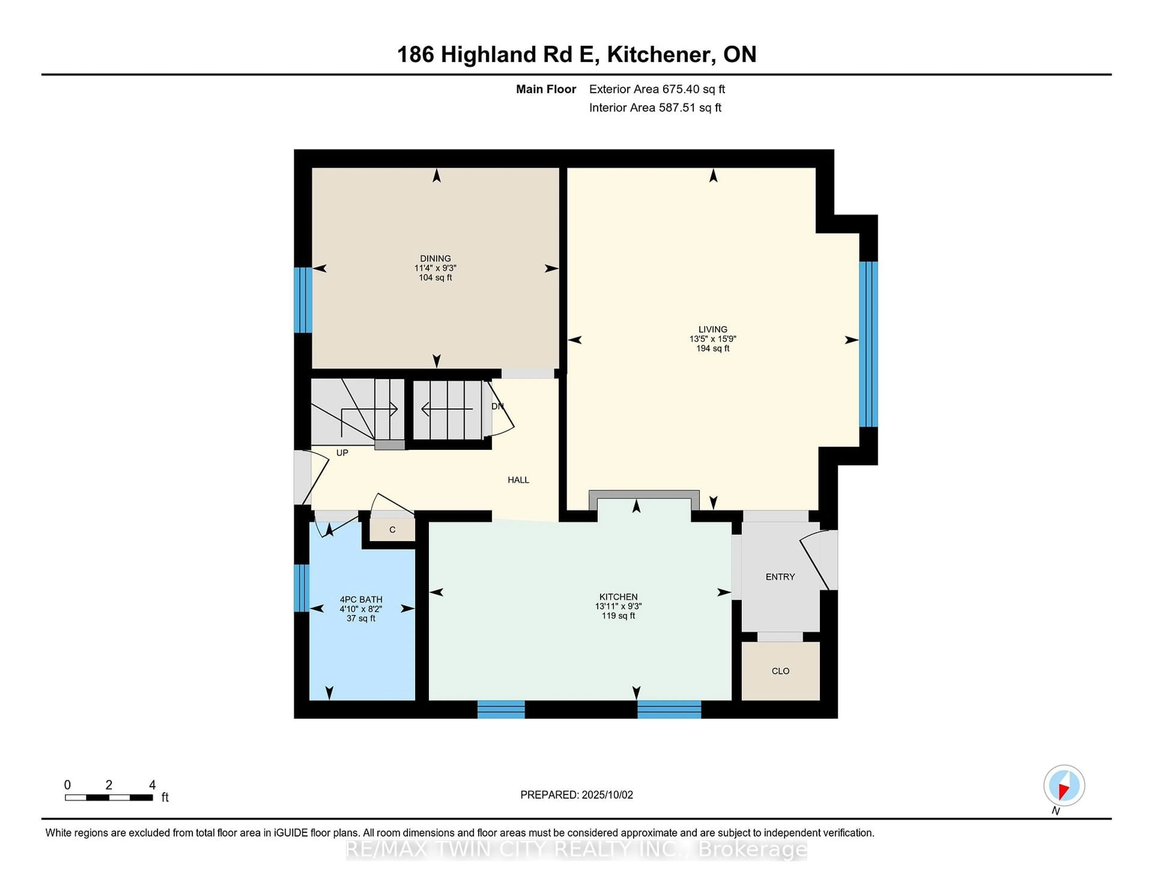 Floor plan for 186 Highland Rd, Kitchener Ontario N2M 3W2