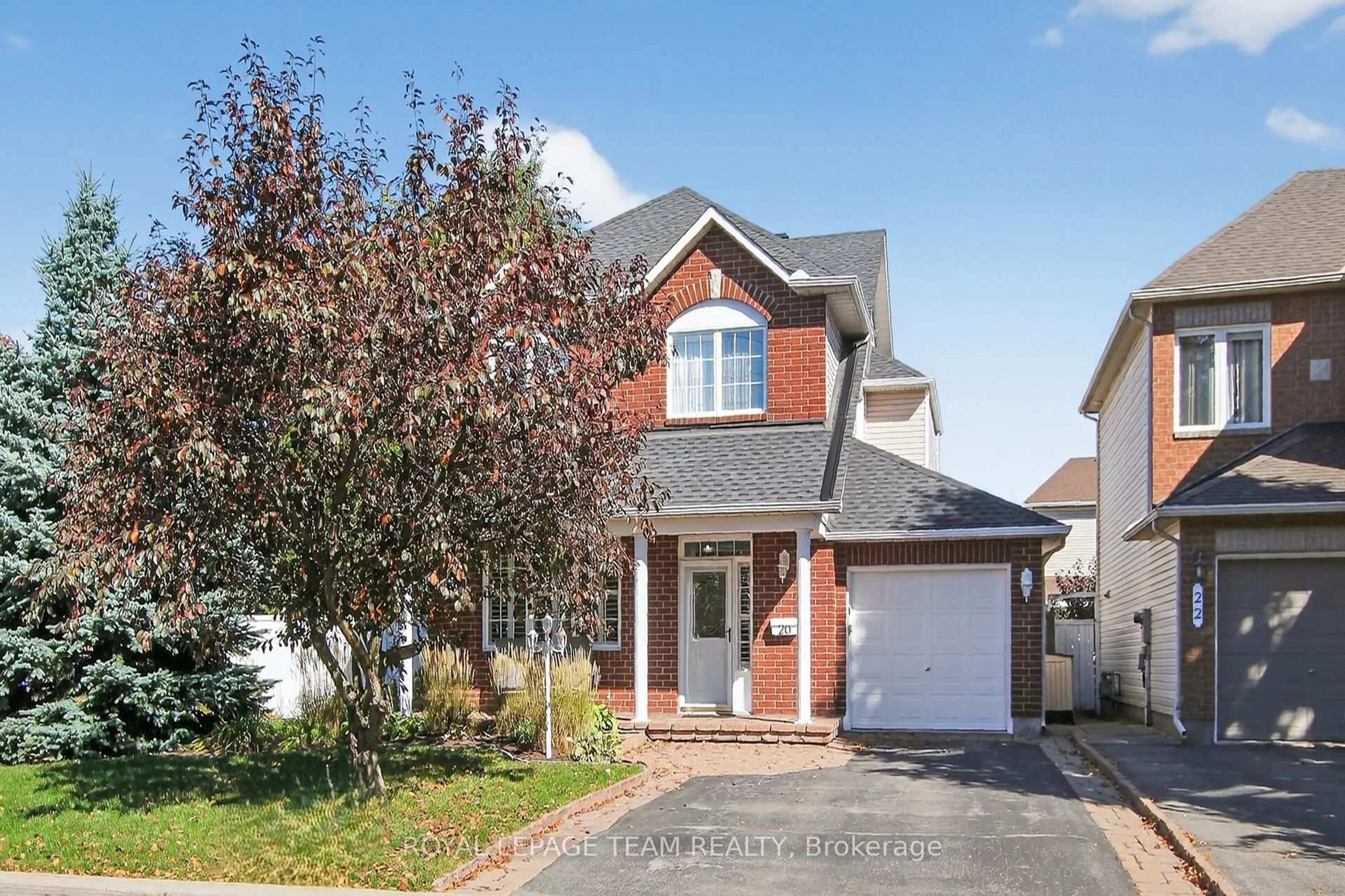 Home with vinyl exterior material, street for 20 Vistapointe Dr, Barrhaven Ontario K2G 6N3