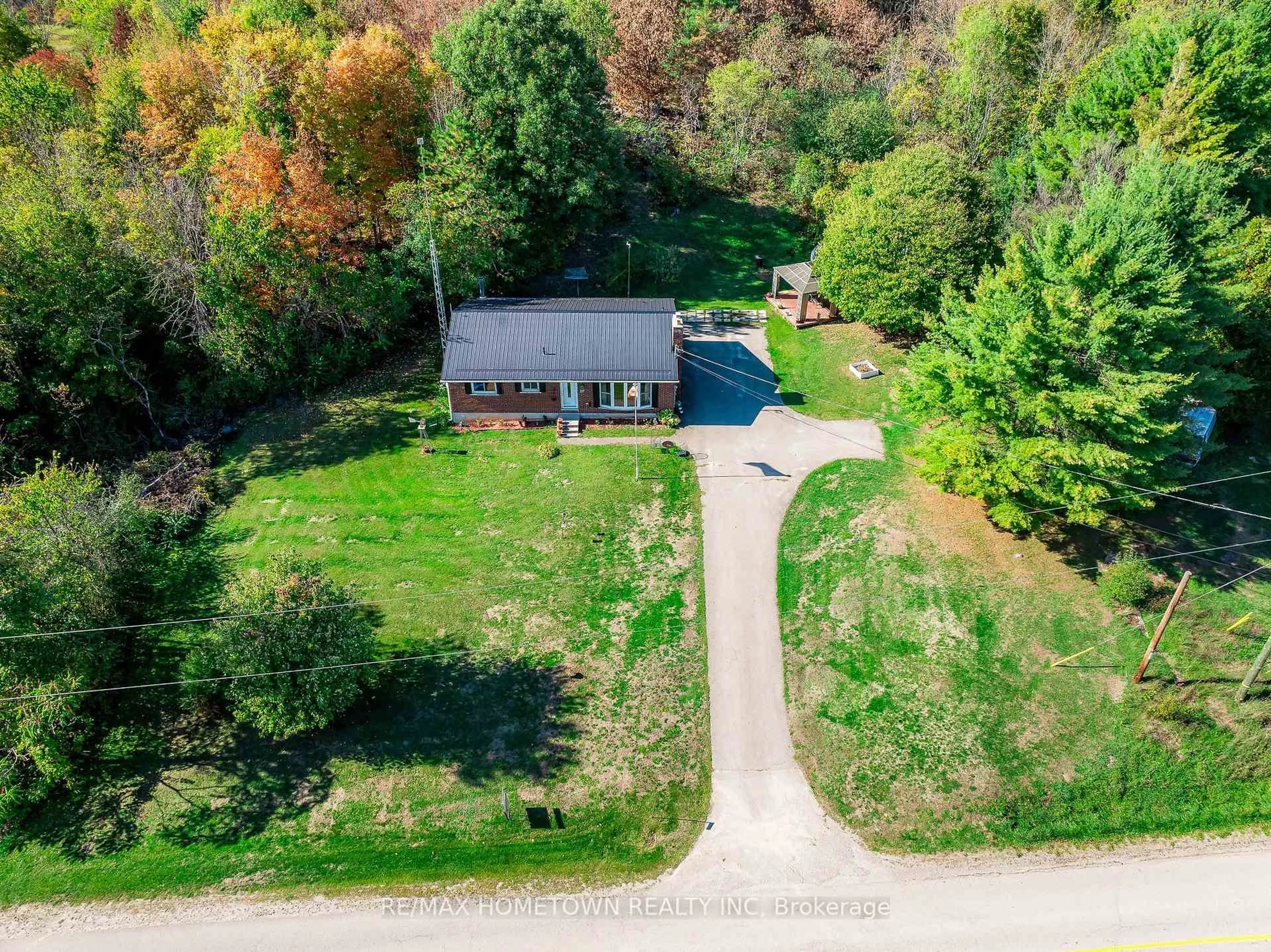 A pic from outside/outdoor area/front of a property/back of a property/a pic from drone, water/lake/river/ocean view for 114 Temperance Lake Rd, Athens Ontario K0E 1B0