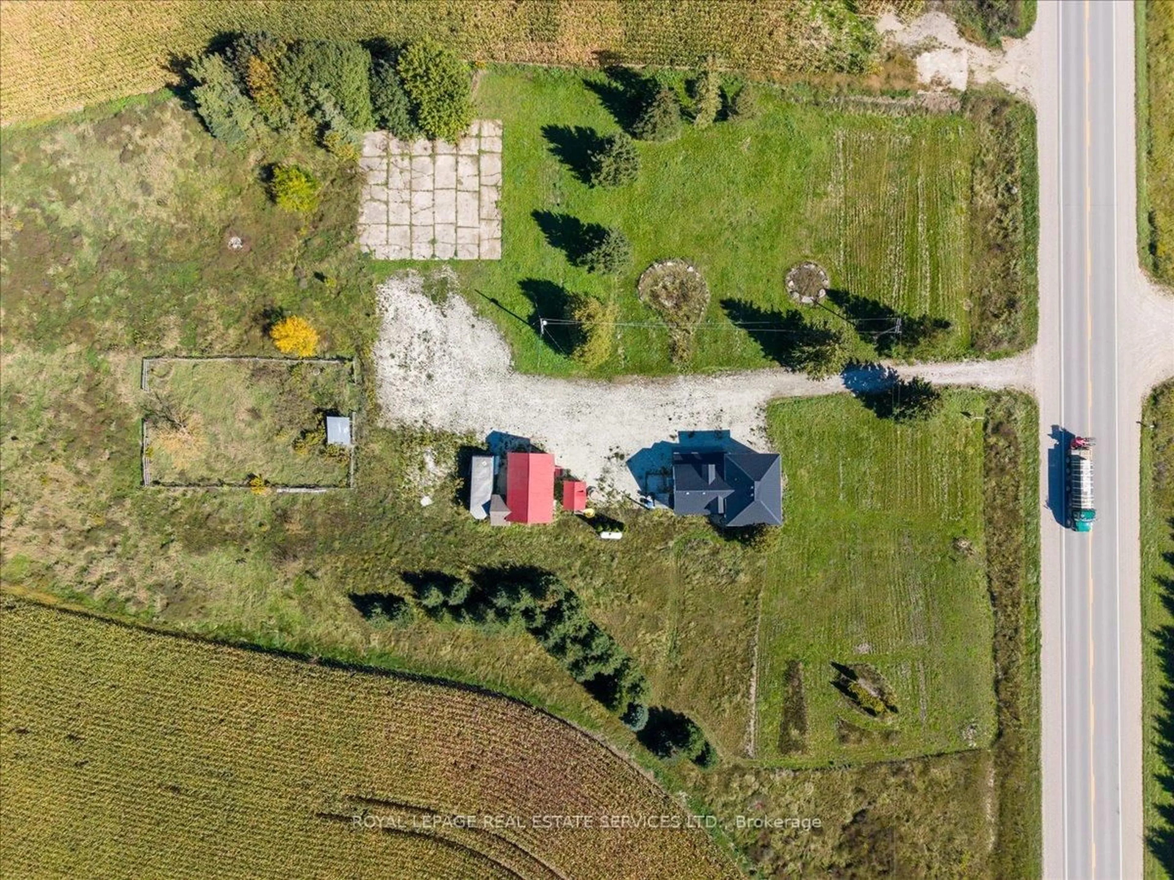 A pic from outside/outdoor area/front of a property/back of a property/a pic from drone, unknown for 26735 Highway 89 Highway, Southgate Ontario N0C 1B0