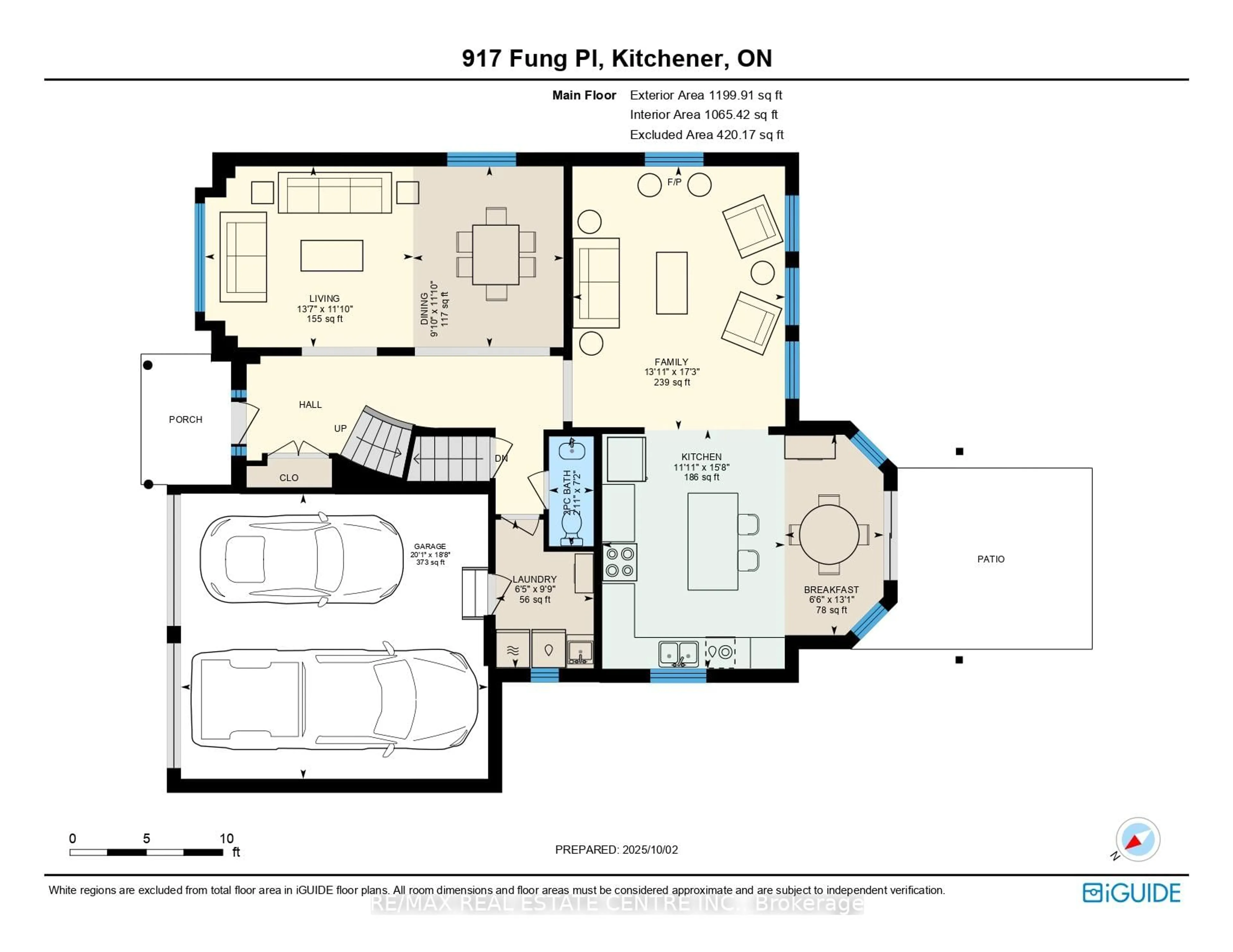 Floor plan for 917 Fung Pl, Kitchener Ontario N2A 4M3
