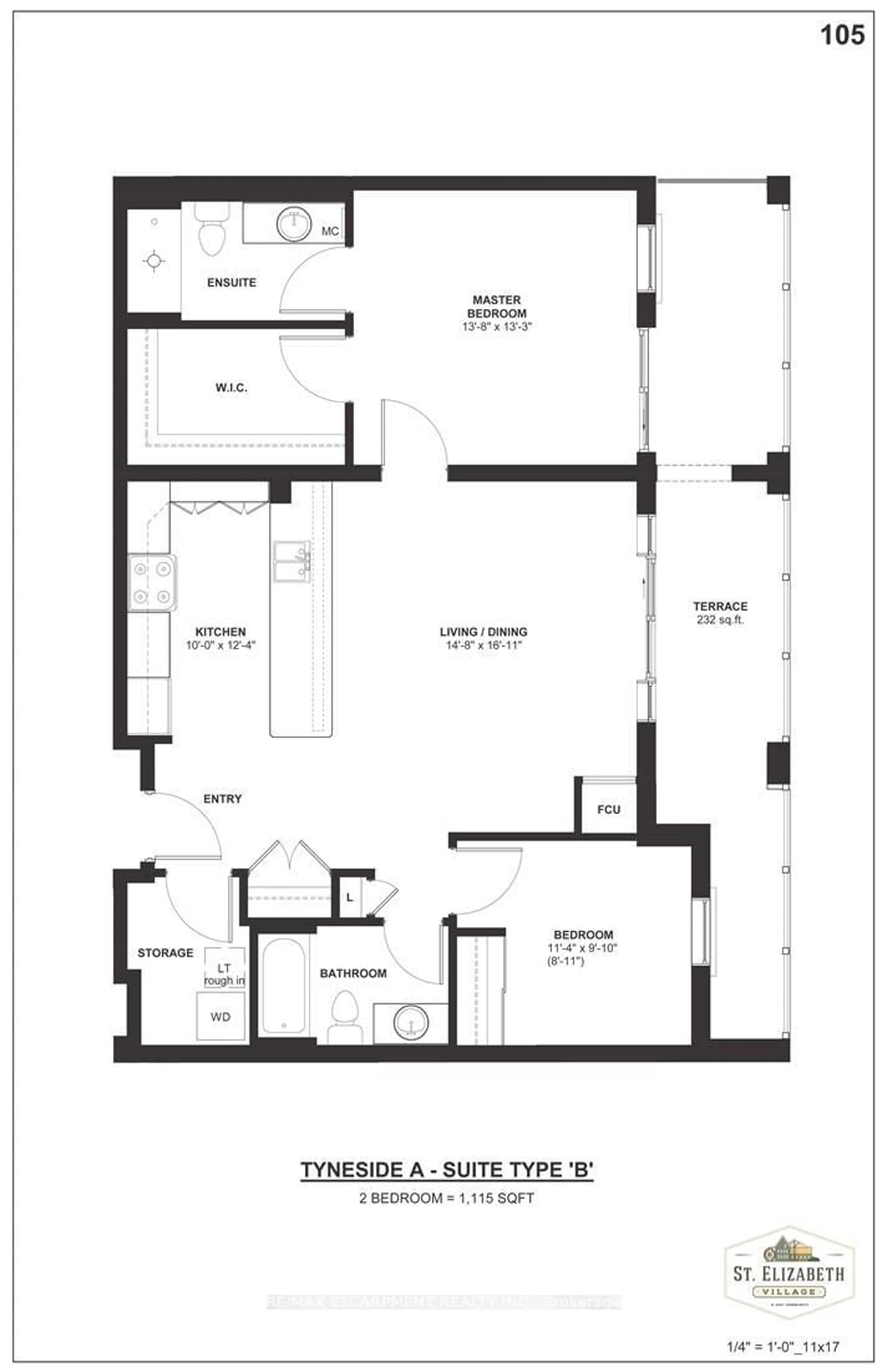 Floor plan for 39 SISTER VARGA Terr #105, Hamilton Ontario L9B 0J7