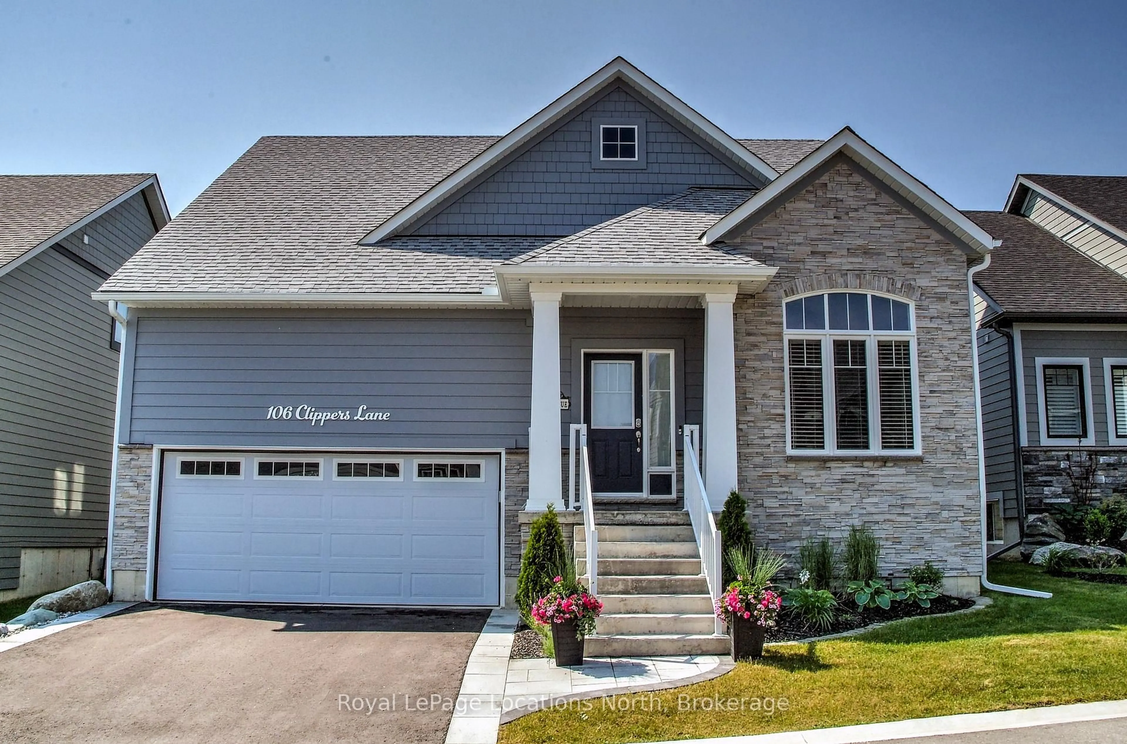 Home with vinyl exterior material, street for 106 Clippers Lane, Blue Mountains Ontario N0H 2P0