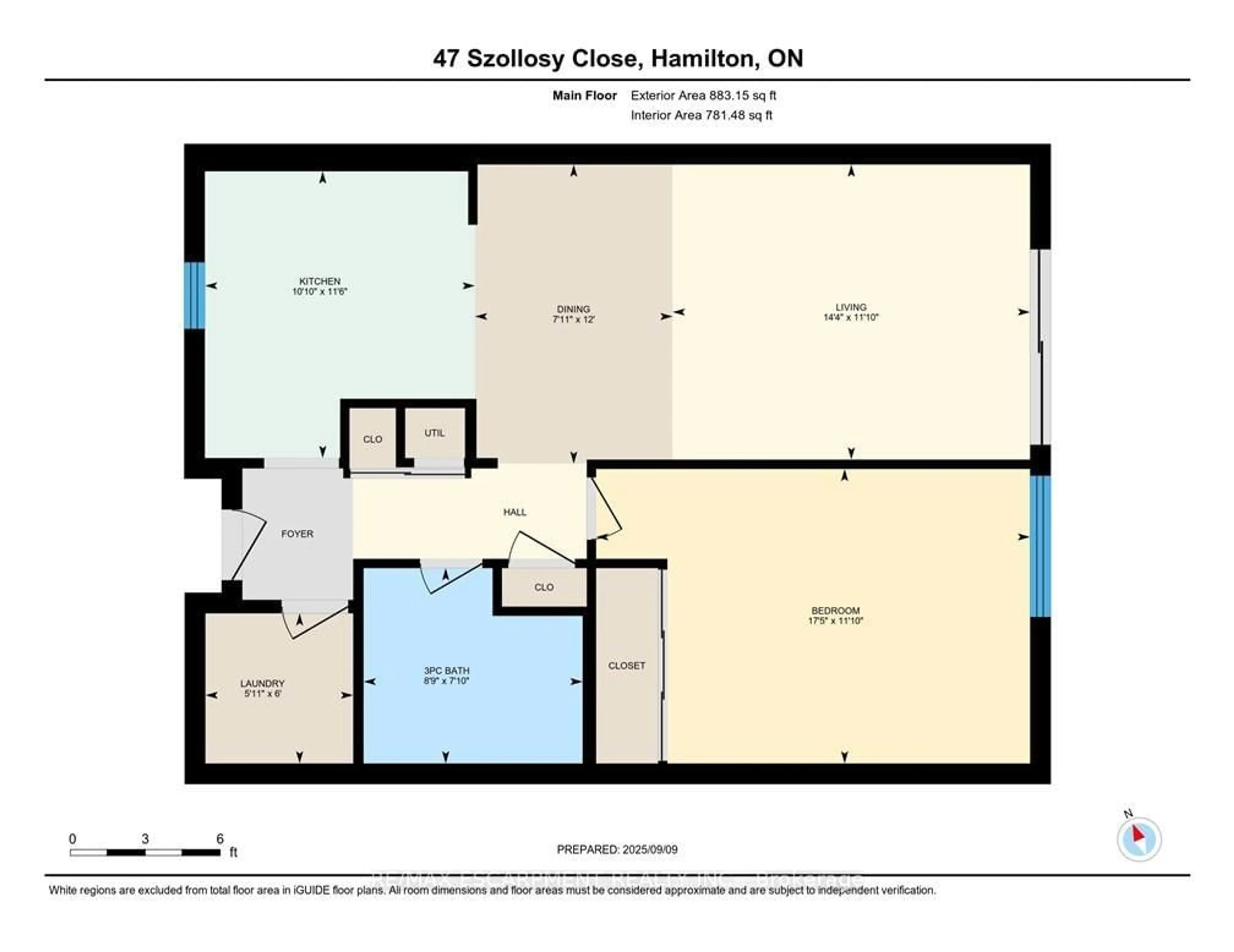 Floor plan for 47 SZOLLOSY Circ, Hamilton Ontario L9B 1T8
