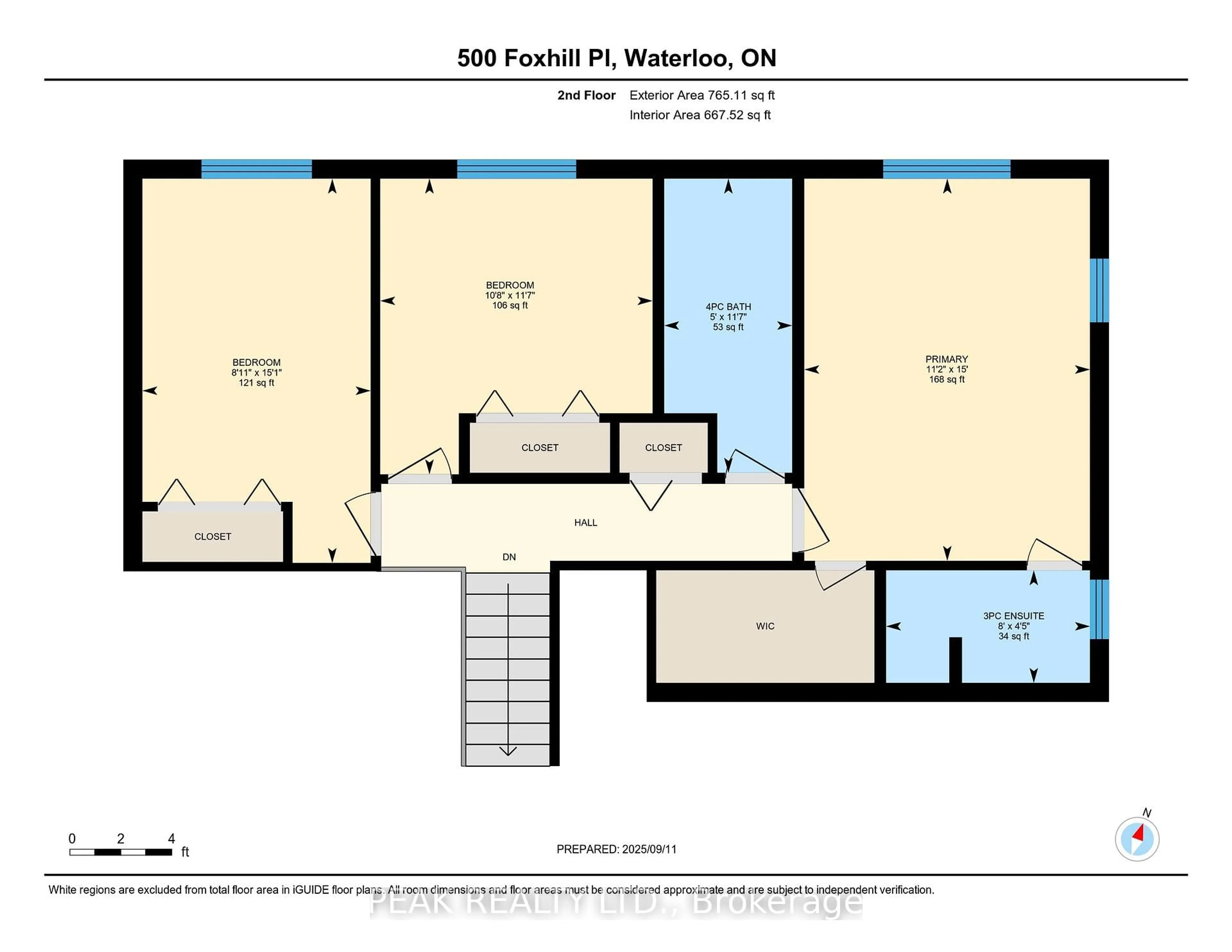 Floor plan for 500 Foxhill Pl, Waterloo Ontario N2T 1X7