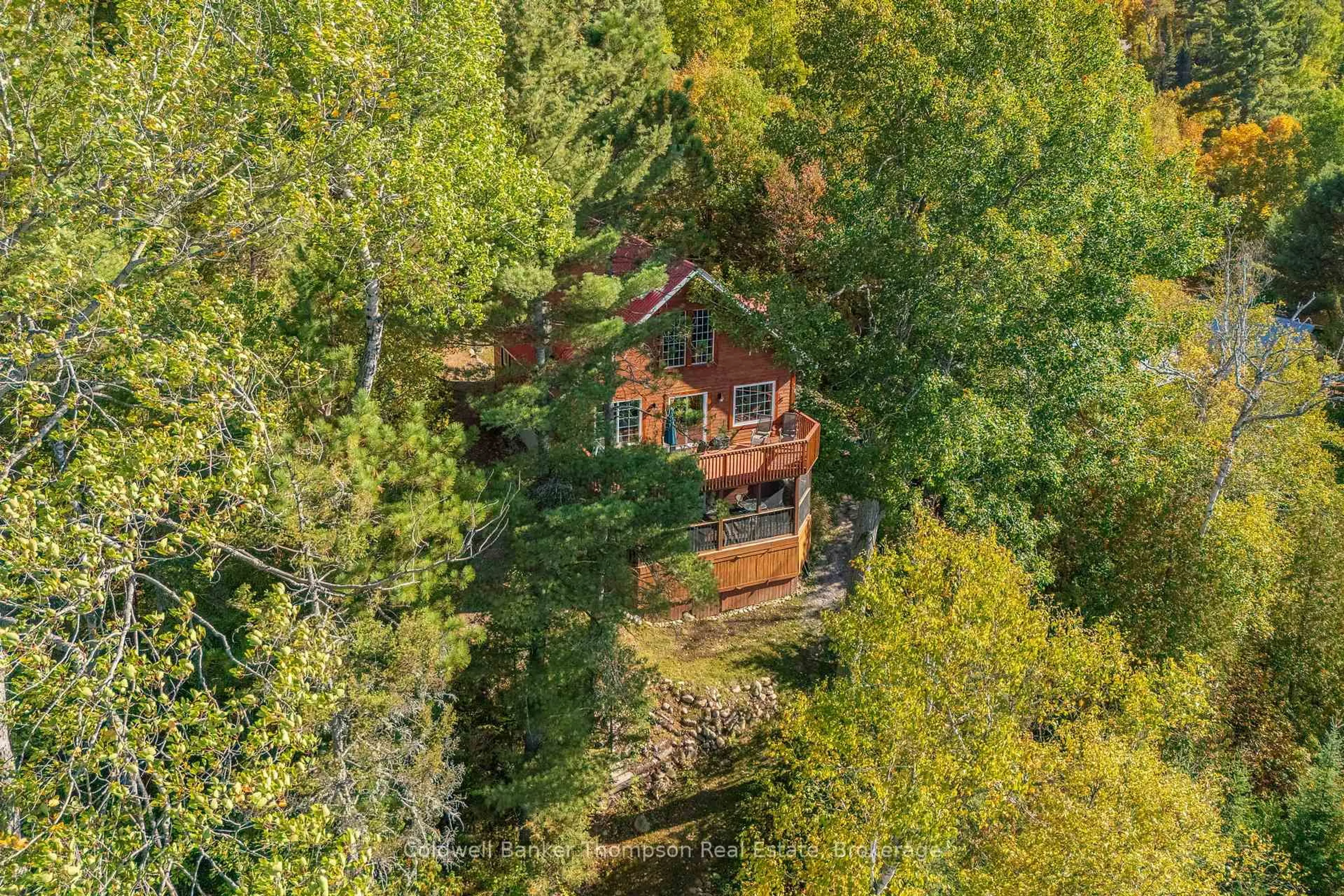 A pic from outside/outdoor area/front of a property/back of a property/a pic from drone, forest/trees view for 108 Cedar Lane, Joly Ontario P0A 1Z0