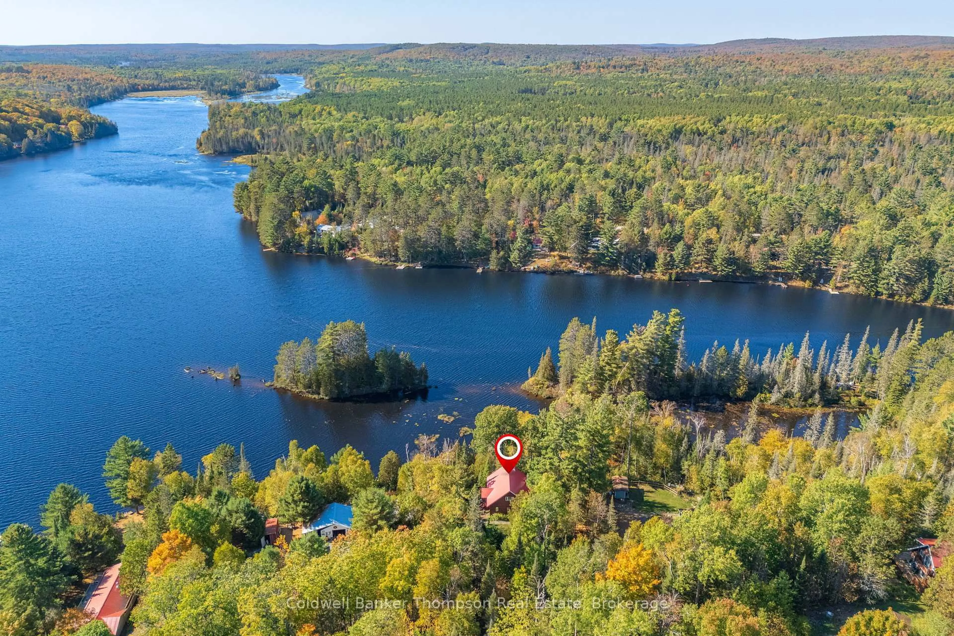 A pic from outside/outdoor area/front of a property/back of a property/a pic from drone, water/lake/river/ocean view for 108 Cedar Lane, Joly Ontario P0A 1Z0