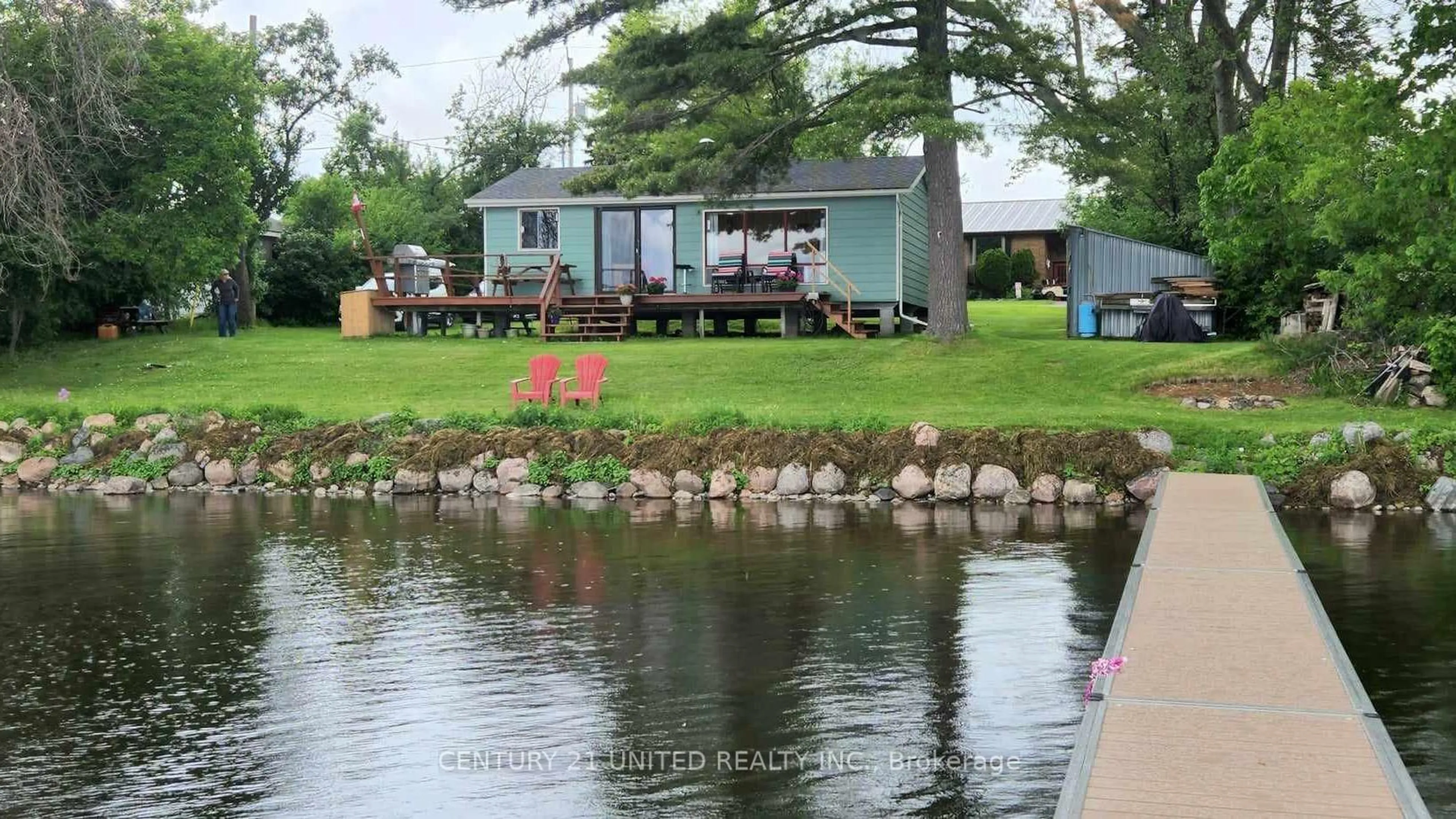 A pic from outside/outdoor area/front of a property/back of a property/a pic from drone, water/lake/river/ocean view for 37 Lakeshore Rd, Hiawatha First Nation Ontario K0L 2G0