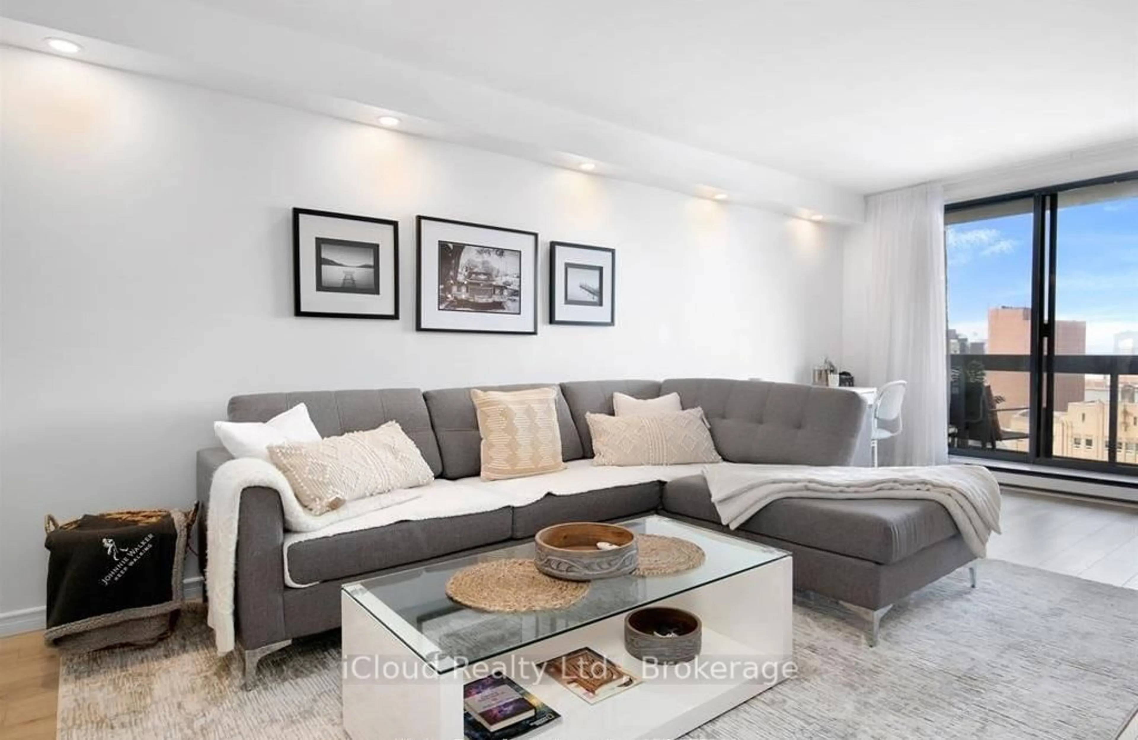 Living room with furniture, unknown for 150 Park St #1807, Windsor Ontario N9A 7A2
