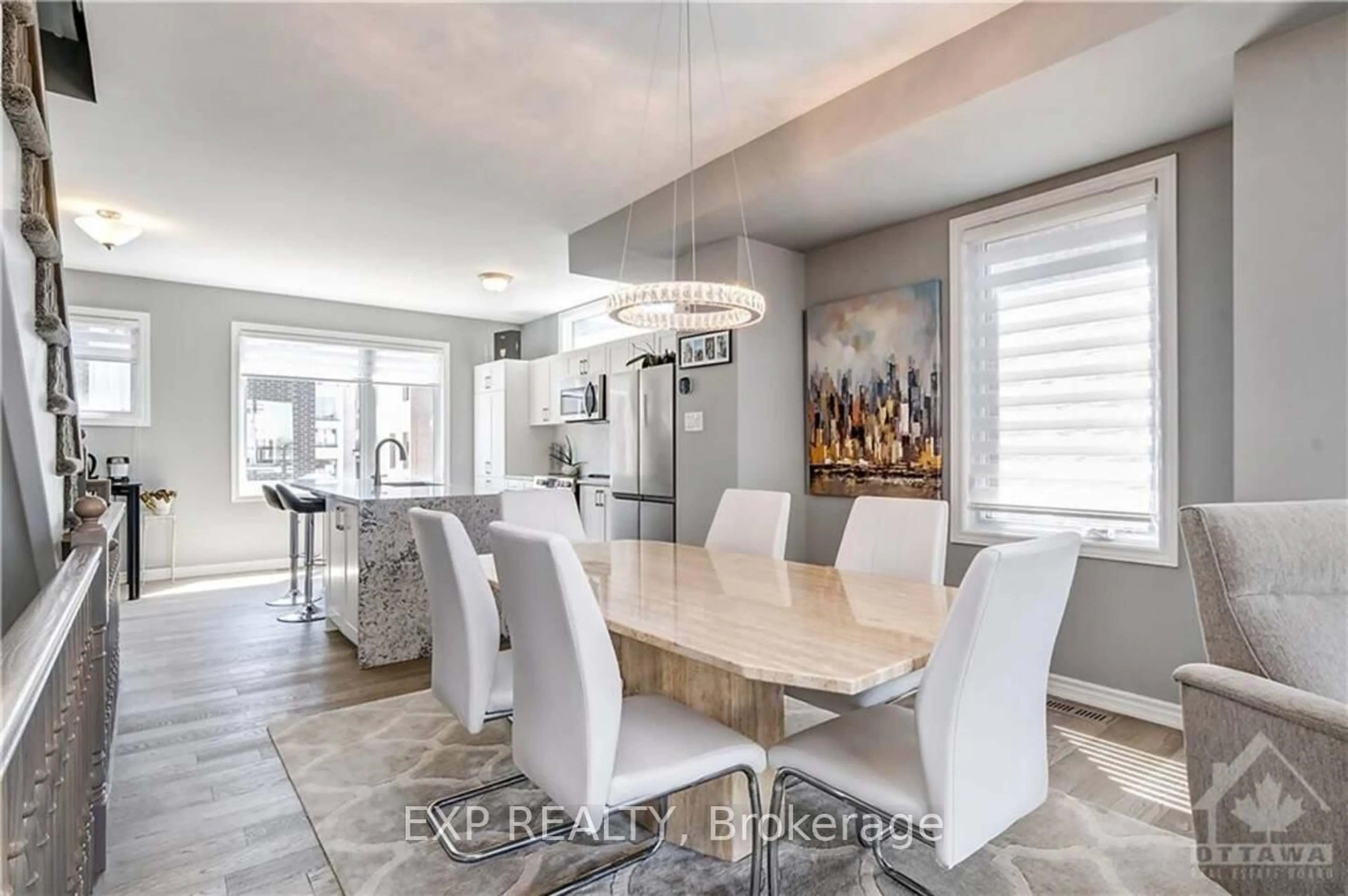 Open concept kitchen, ceramic/tile floor for 213 Makadewa Private, Ottawa Ontario K1K 4Z8
