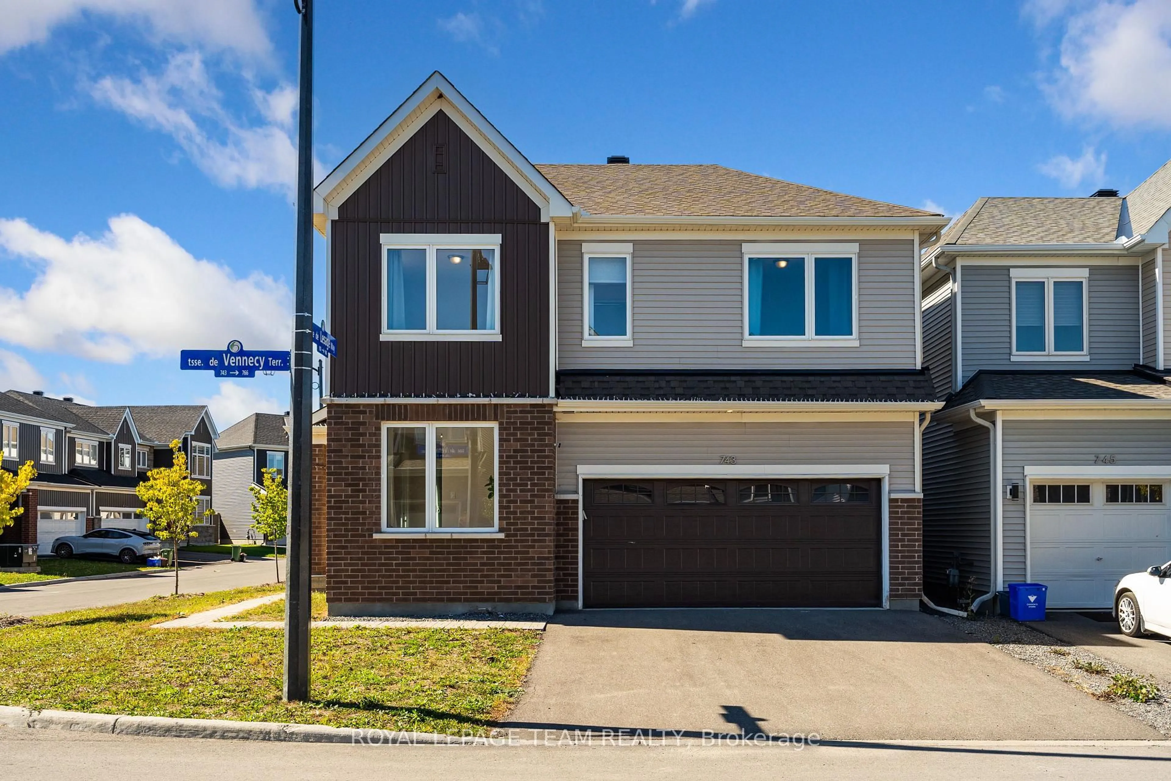 Home with brick exterior material, street for 743 VENNECY Terr, Ottawa Ontario K1W 0M8