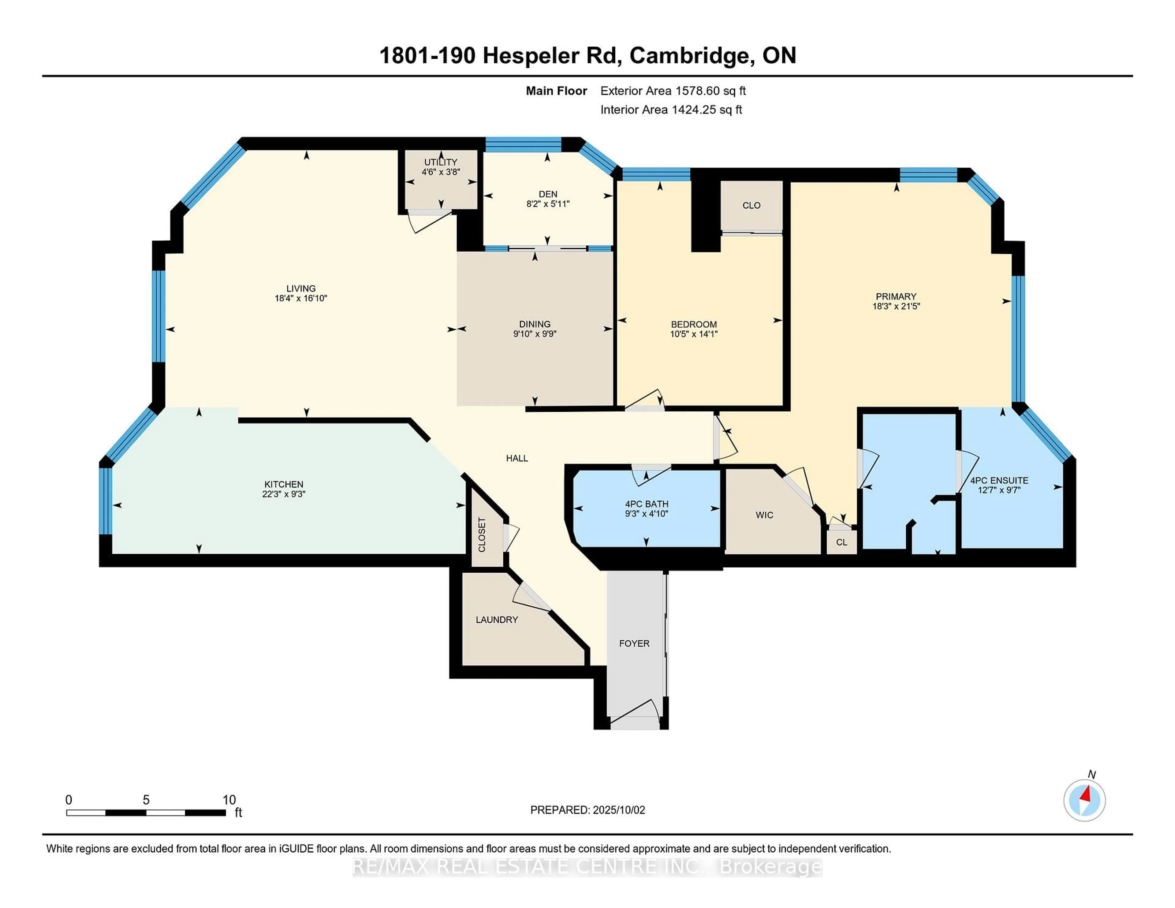 Floor plan for 190 Hespeler Rd #1801, Cambridge Ontario N1R 8B8
