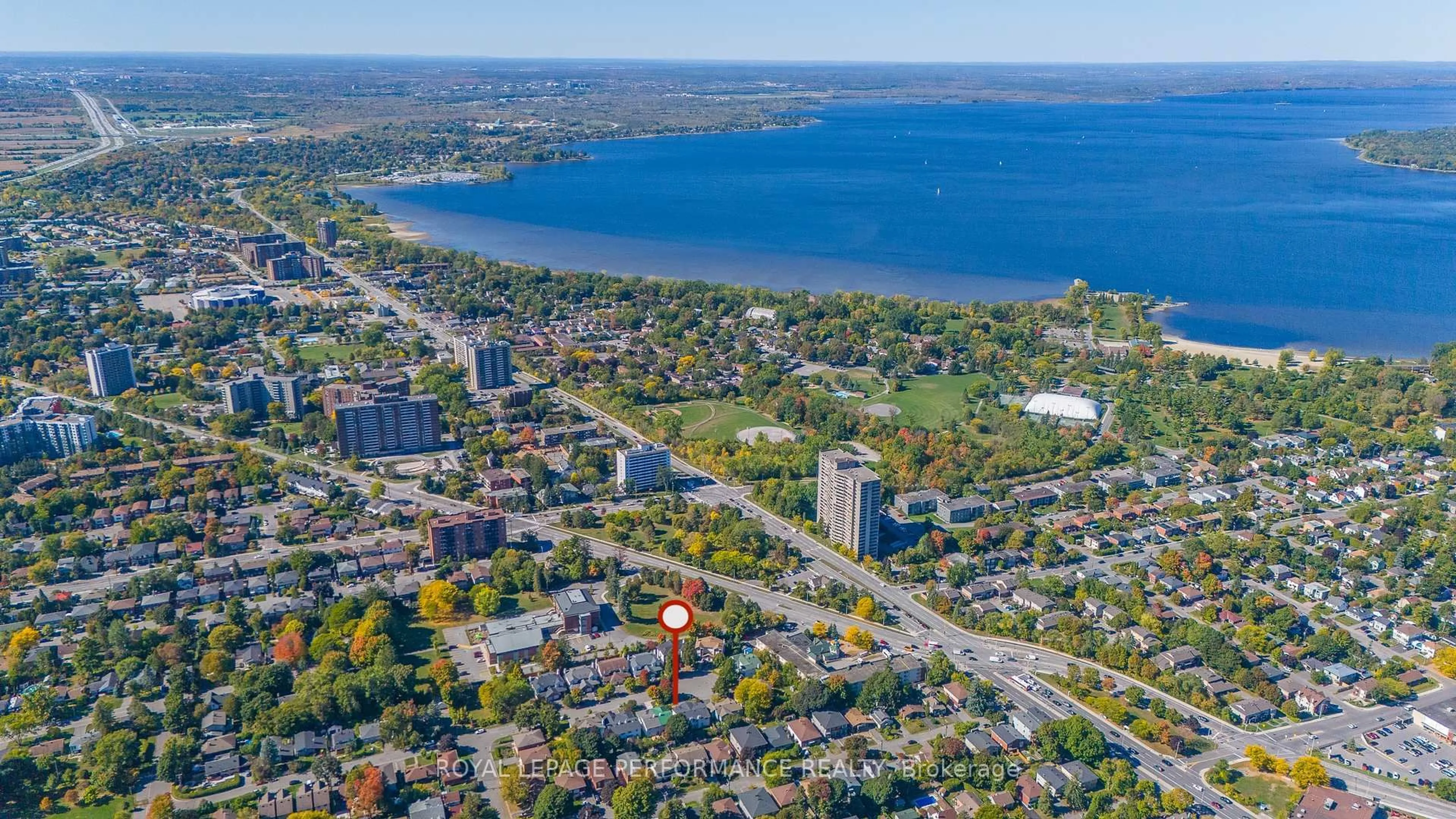 A pic from outside/outdoor area/front of a property/back of a property/a pic from drone, water/lake/river/ocean view for 857 Rob Roy Ave, Ottawa Ontario K2B 8S6