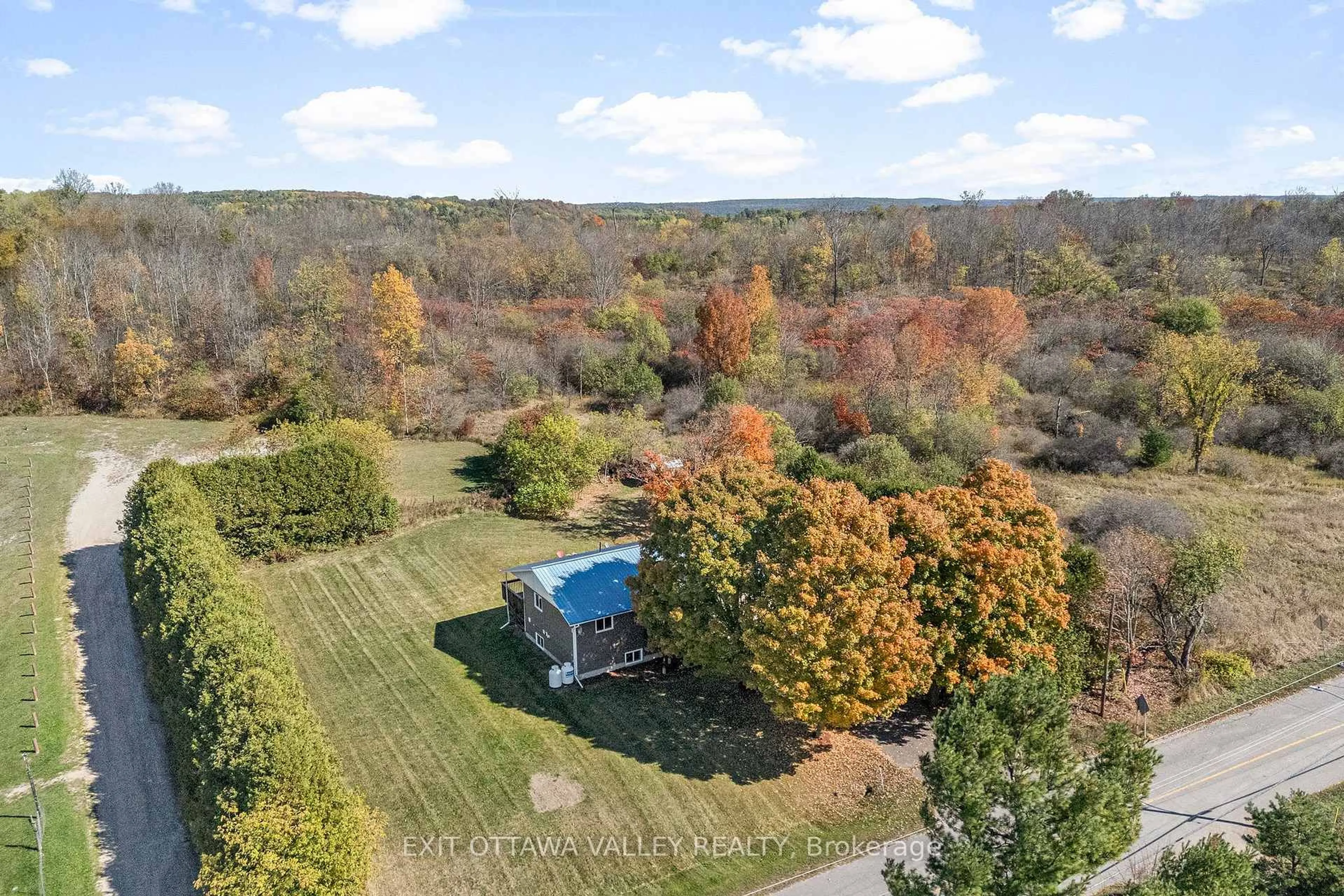A pic from outside/outdoor area/front of a property/back of a property/a pic from drone, water/lake/river/ocean view for 2155 Foresters Falls Rd, Foresters Falls Ontario K0J 1V0
