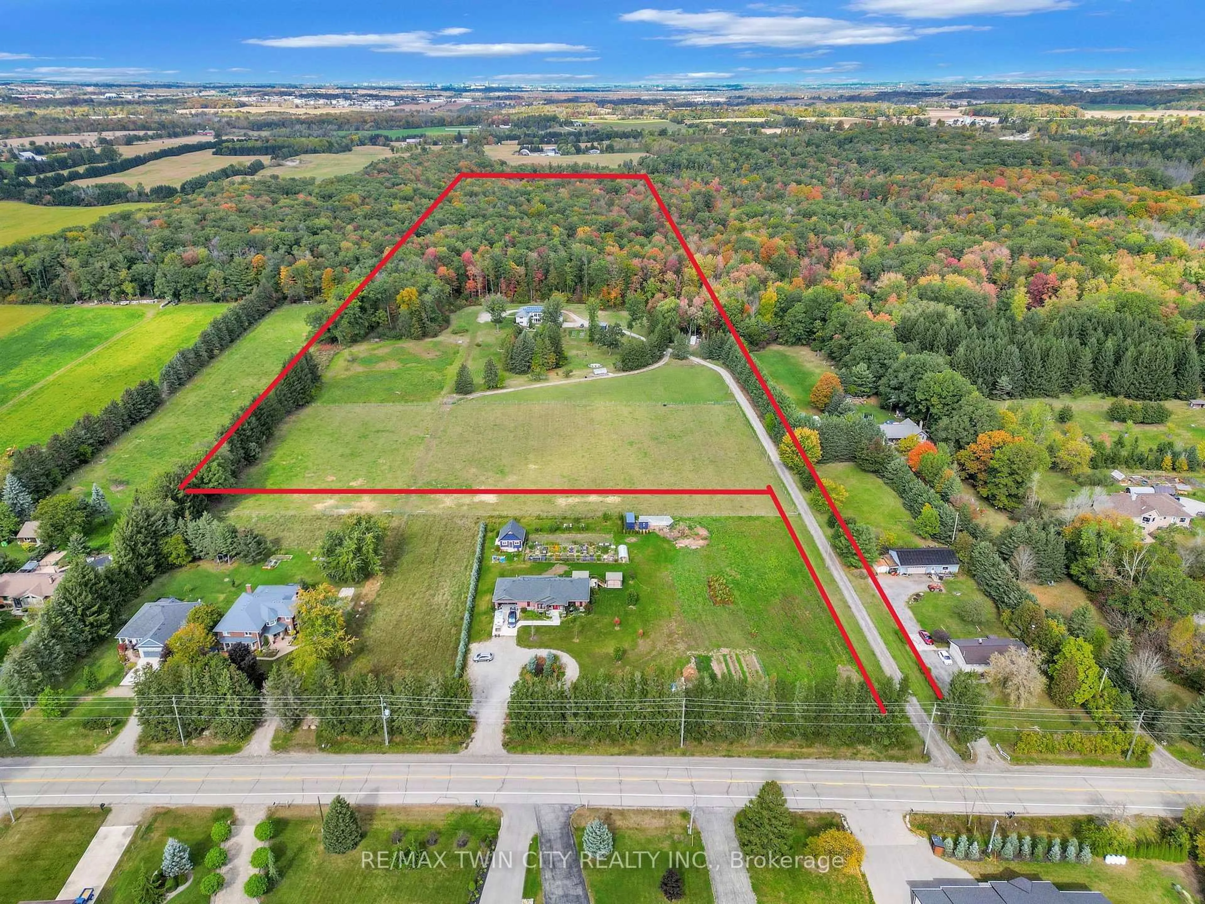A pic from outside/outdoor area/front of a property/back of a property/a pic from drone, forest/trees view for 1392 Wrigley Rd, North Dumfries Ontario N0B 1E0
