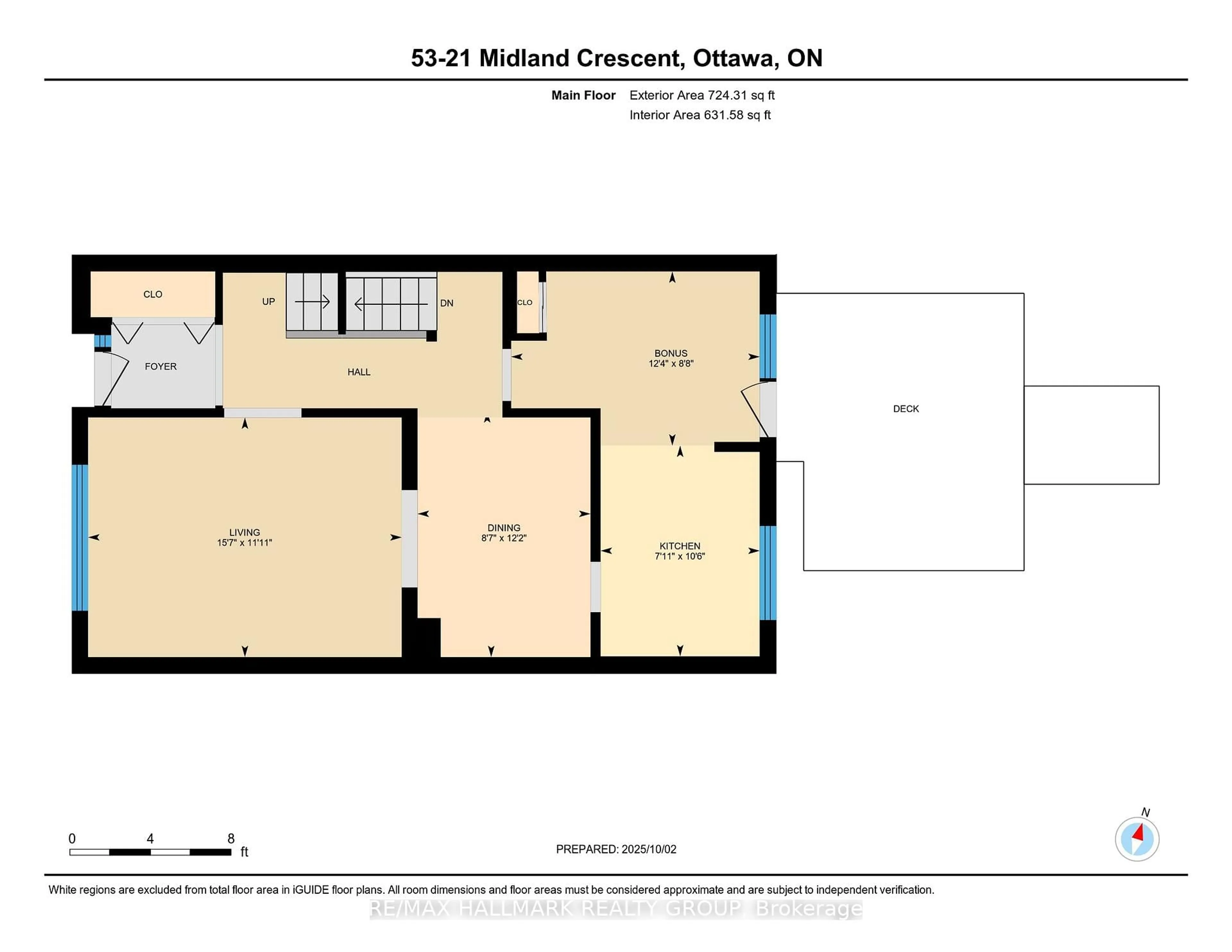 Floor plan for 21 Midland Cres #53, Ottawa Ontario K2H 8P6