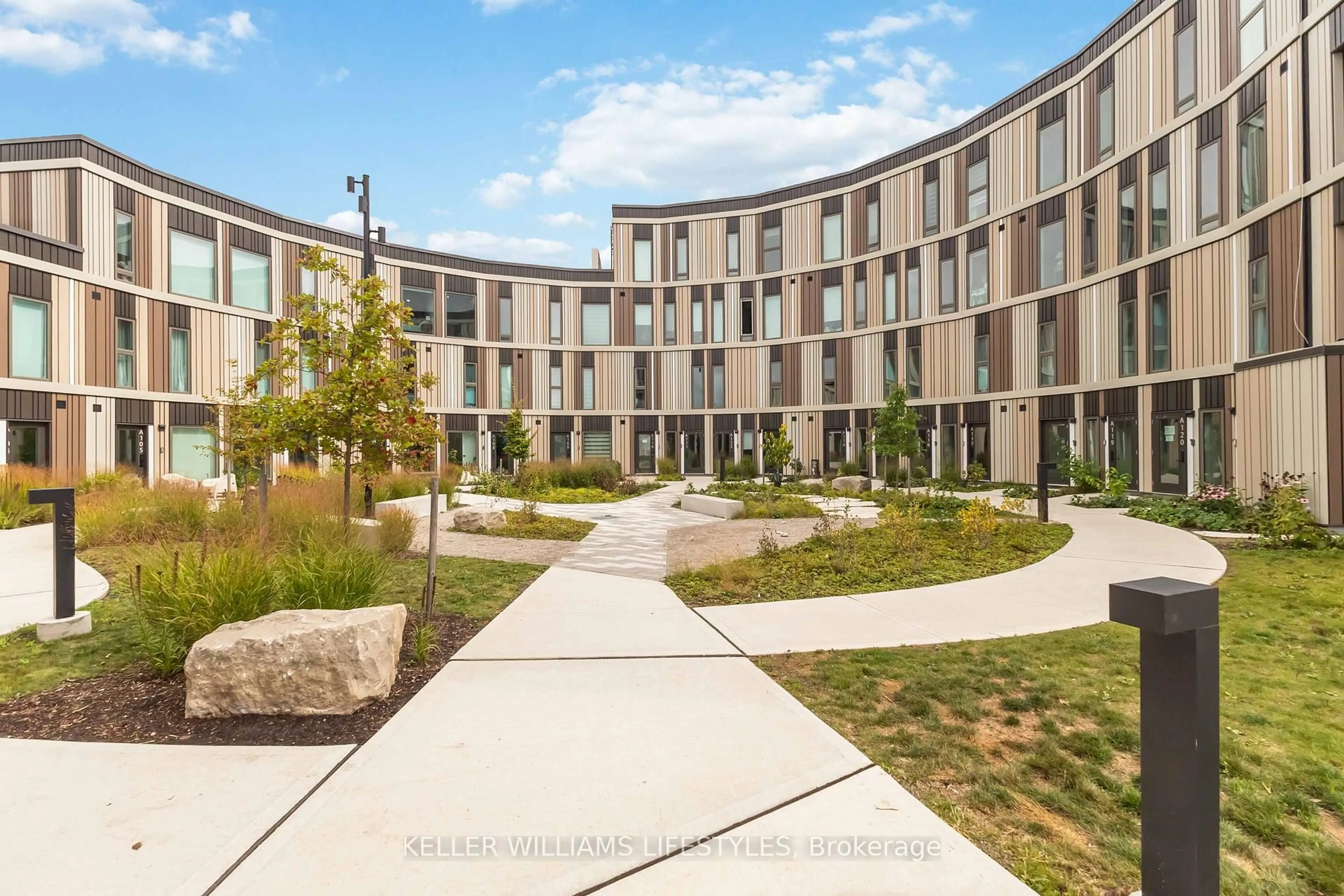 A pic from outside/outdoor area/front of a property/back of a property/a pic from drone, building for 2062 Lumen Dr #A110, London South Ontario N6K 0L3