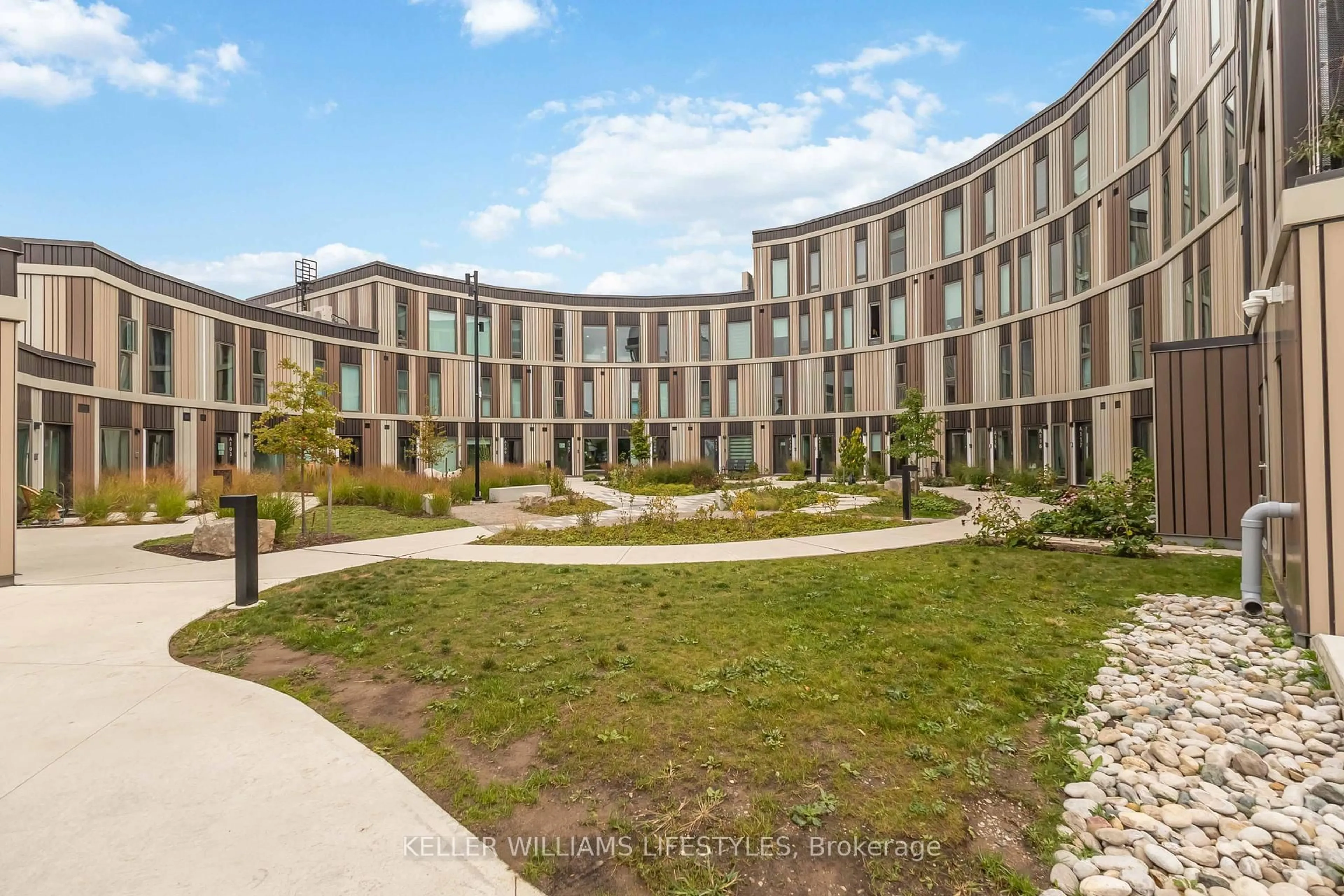A pic from outside/outdoor area/front of a property/back of a property/a pic from drone, building for 2062 Lumen Dr #A110, London South Ontario N6K 0L3
