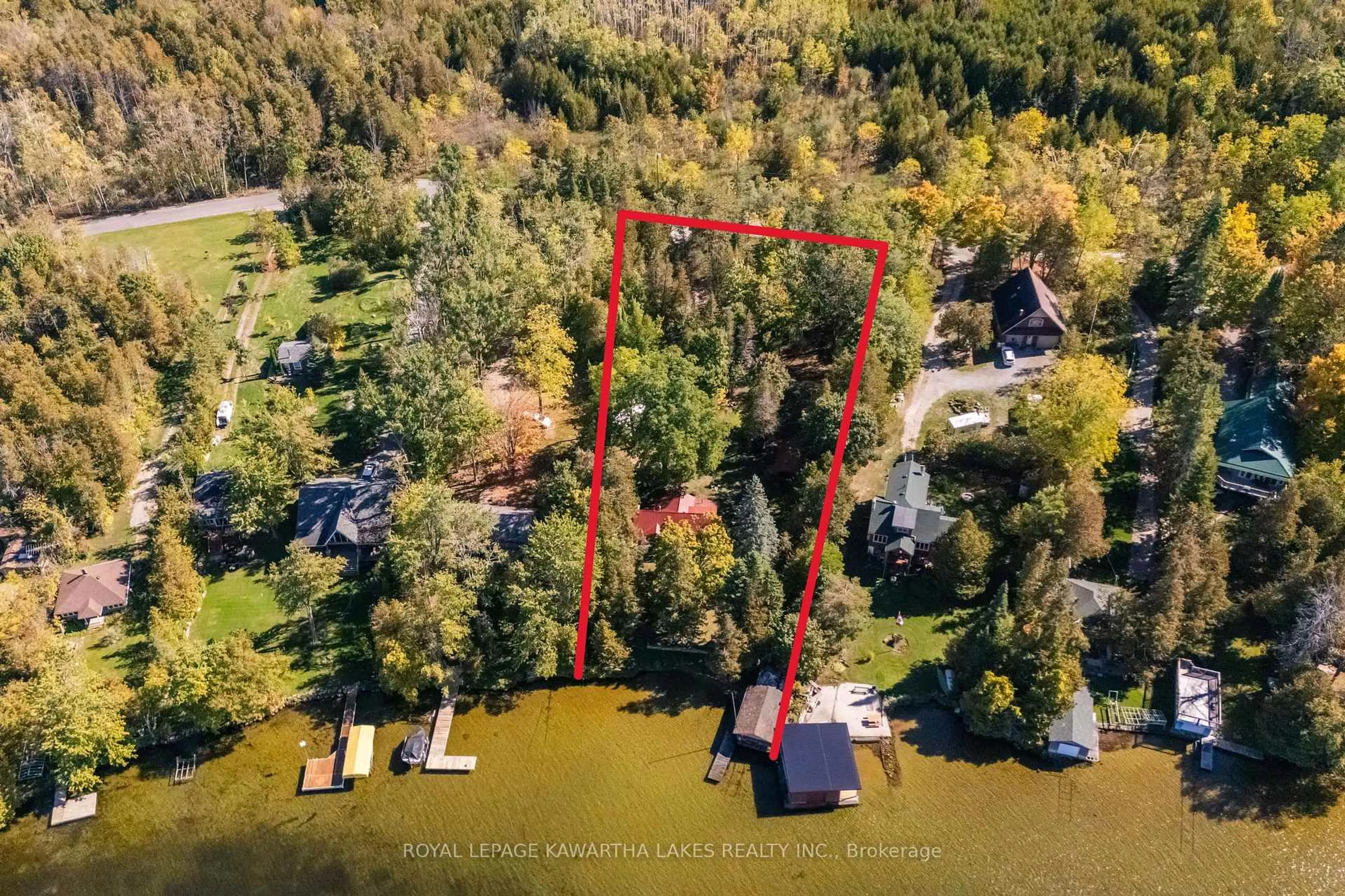 A pic from outside/outdoor area/front of a property/back of a property/a pic from drone, water/lake/river/ocean view for 54 Romany Ranch Rd, Kawartha Lakes Ontario K0M 1G0