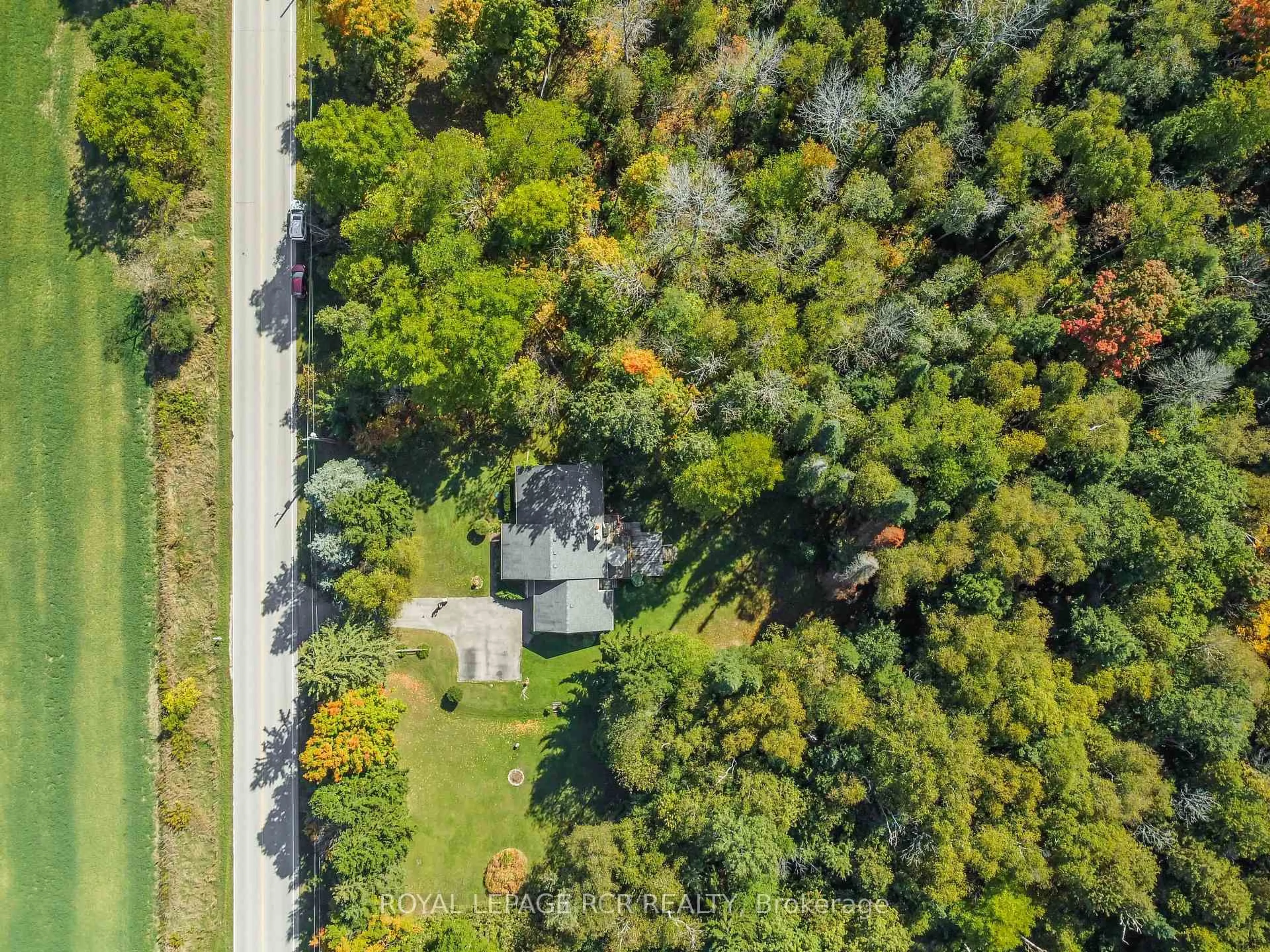 A pic from outside/outdoor area/front of a property/back of a property/a pic from drone, forest/trees view for 5396 Wellington 49 Rd, Guelph/Eramosa Ontario N0B 2K0