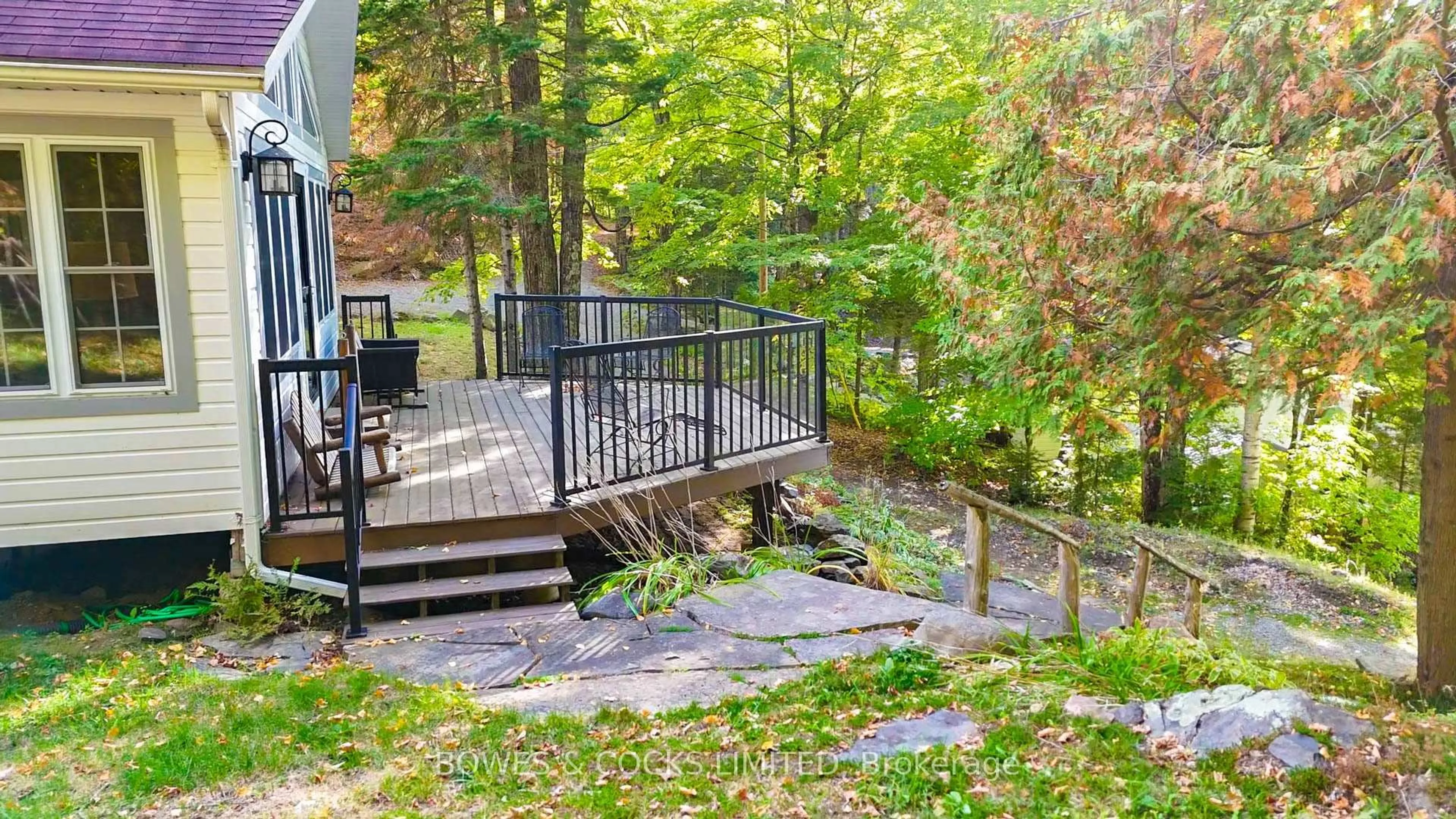 Patio, forest/trees view for 408 Couchs Rd, North Kawartha Ontario K0L 1A0
