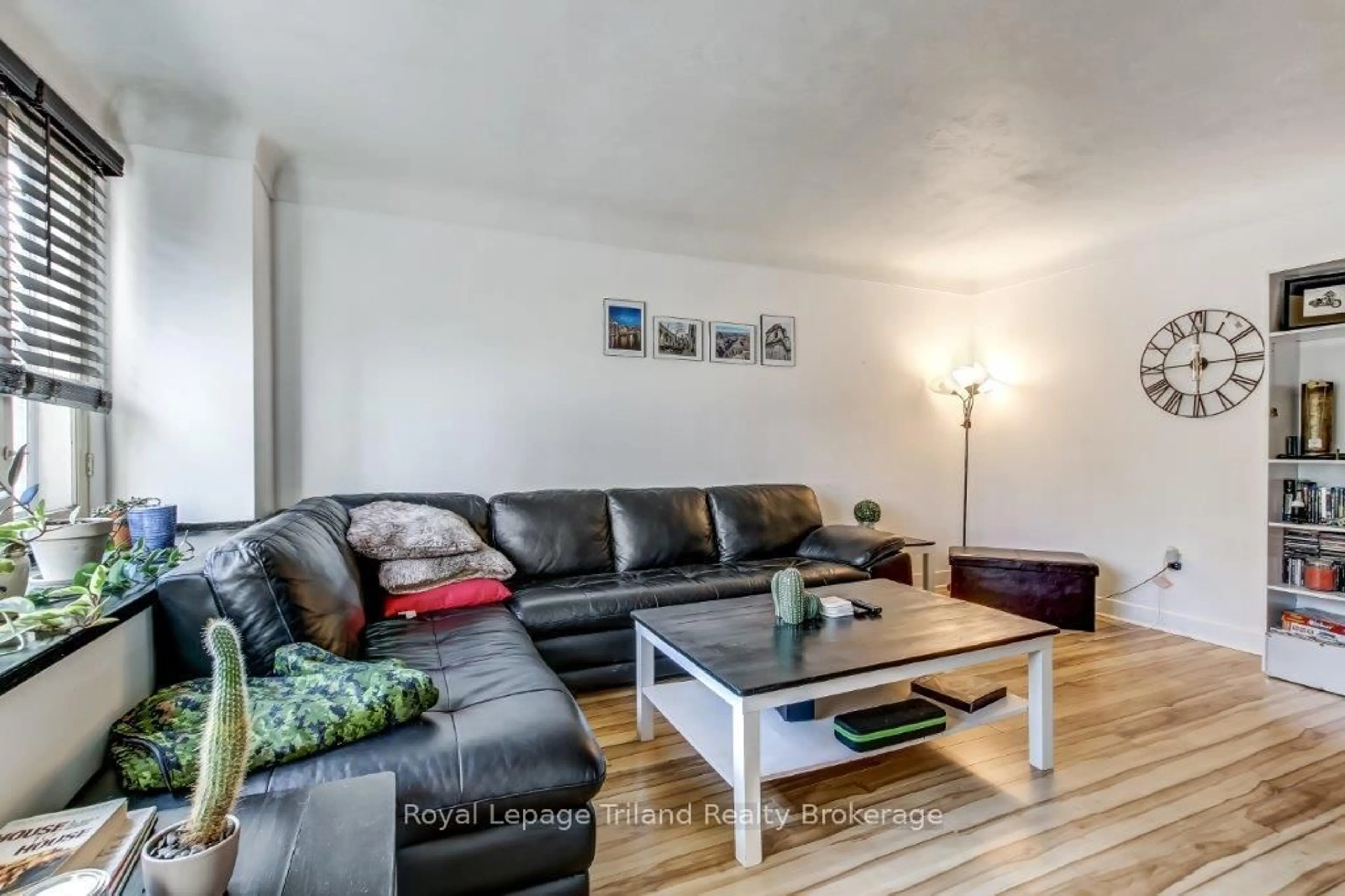 Living room with furniture, wood/laminate floor for 217 Sydenham St, Woodstock Ontario N4S 7B8