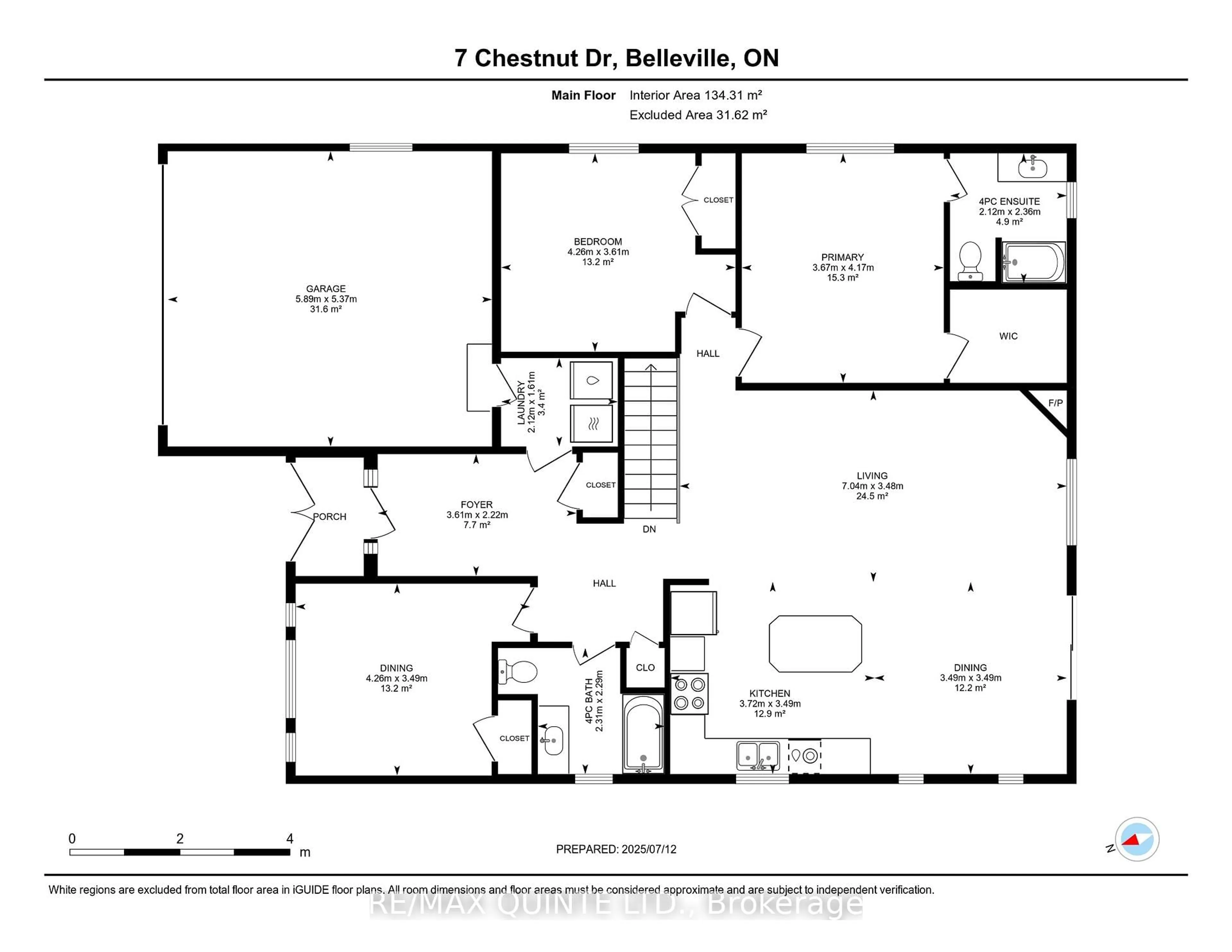 Floor plan for 7 Chestnut Dr, Belleville Ontario K8N 0M9
