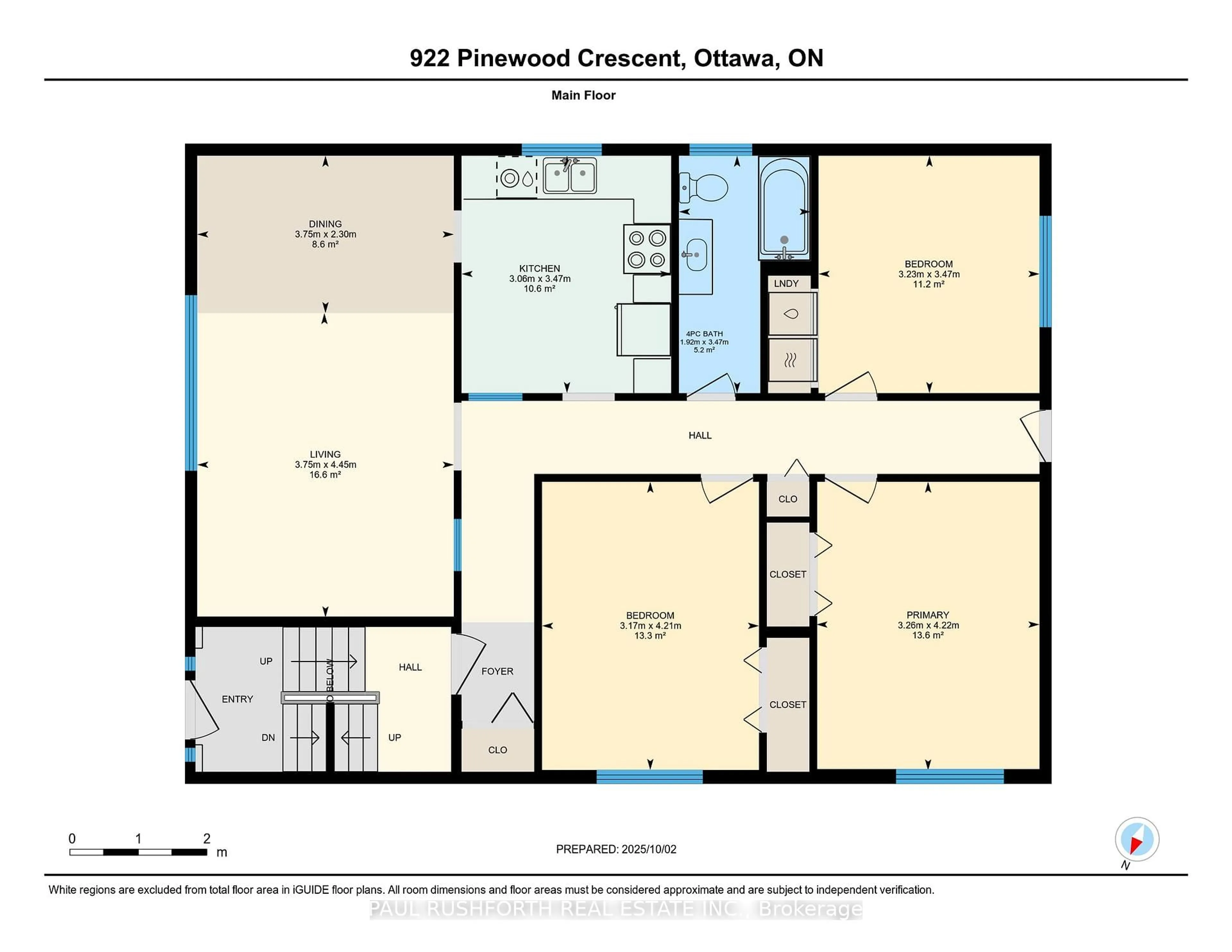 Floor plan for 922 Pinewood Cres, Ottawa Ontario K2B 5Y4
