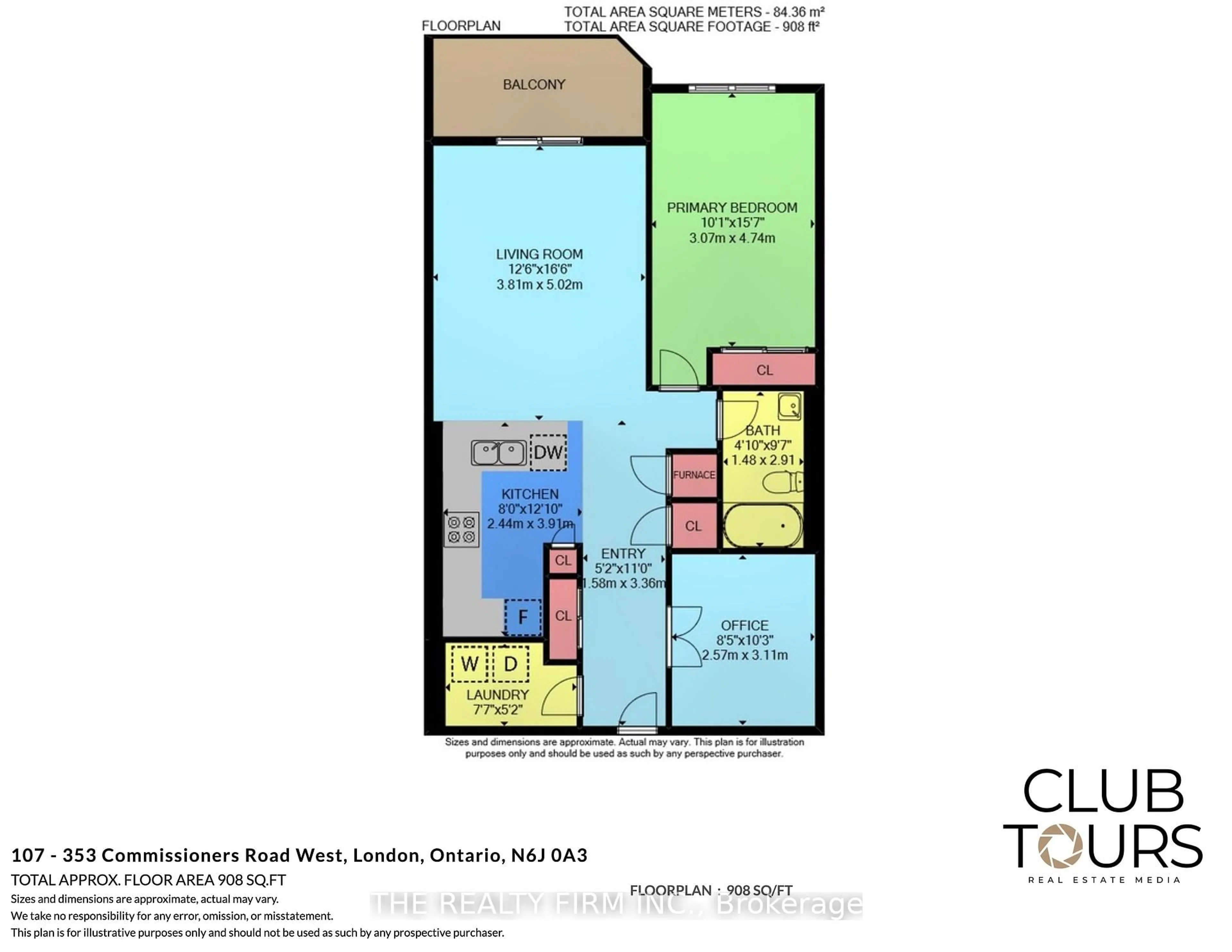 Floor plan for 353 Commissioners Rd #107, London South Ontario N6J 0A3
