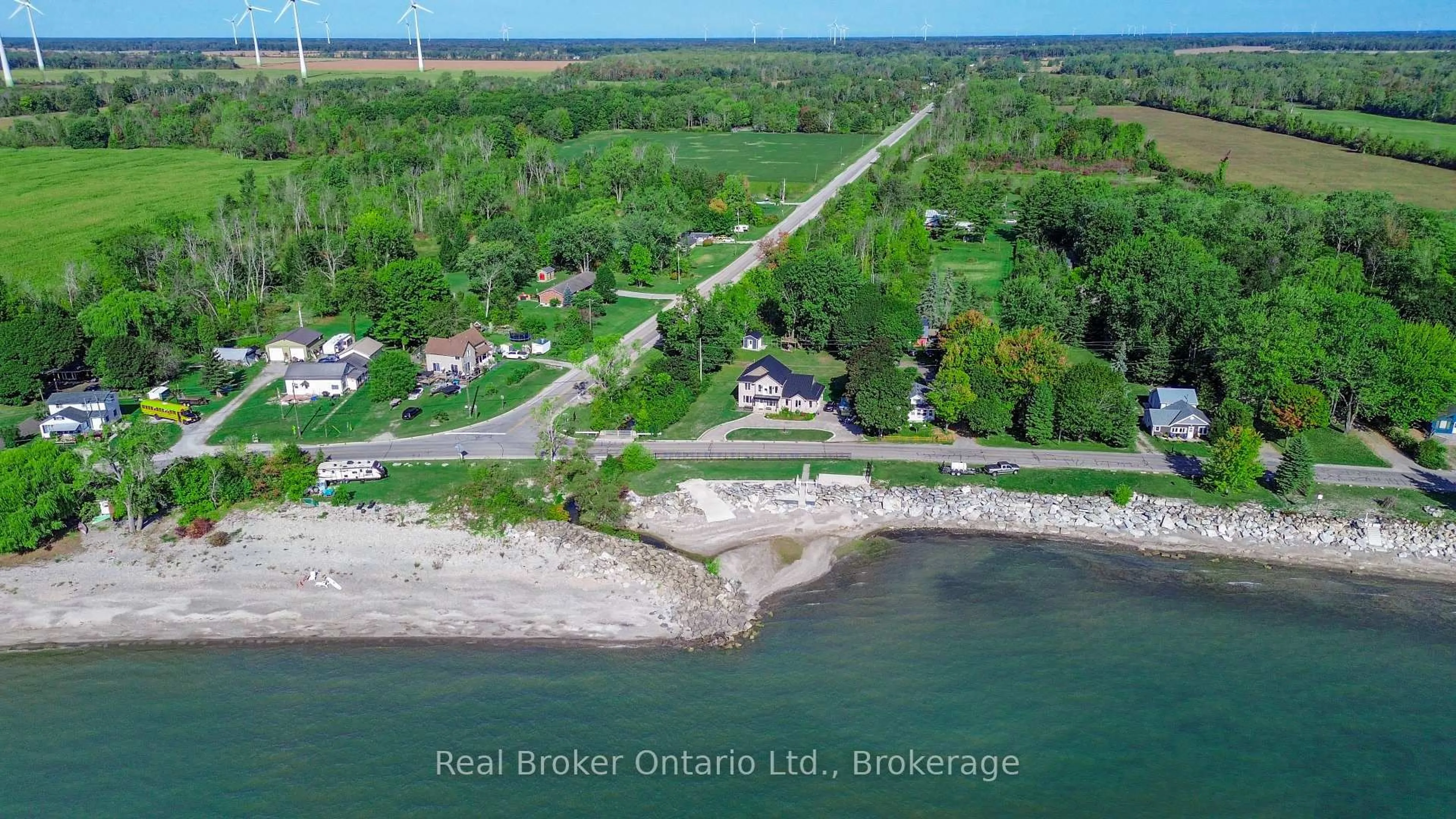 A pic from outside/outdoor area/front of a property/back of a property/a pic from drone, water/lake/river/ocean view for 2801 North Shore Dr, Haldimand Ontario N0A 1K0