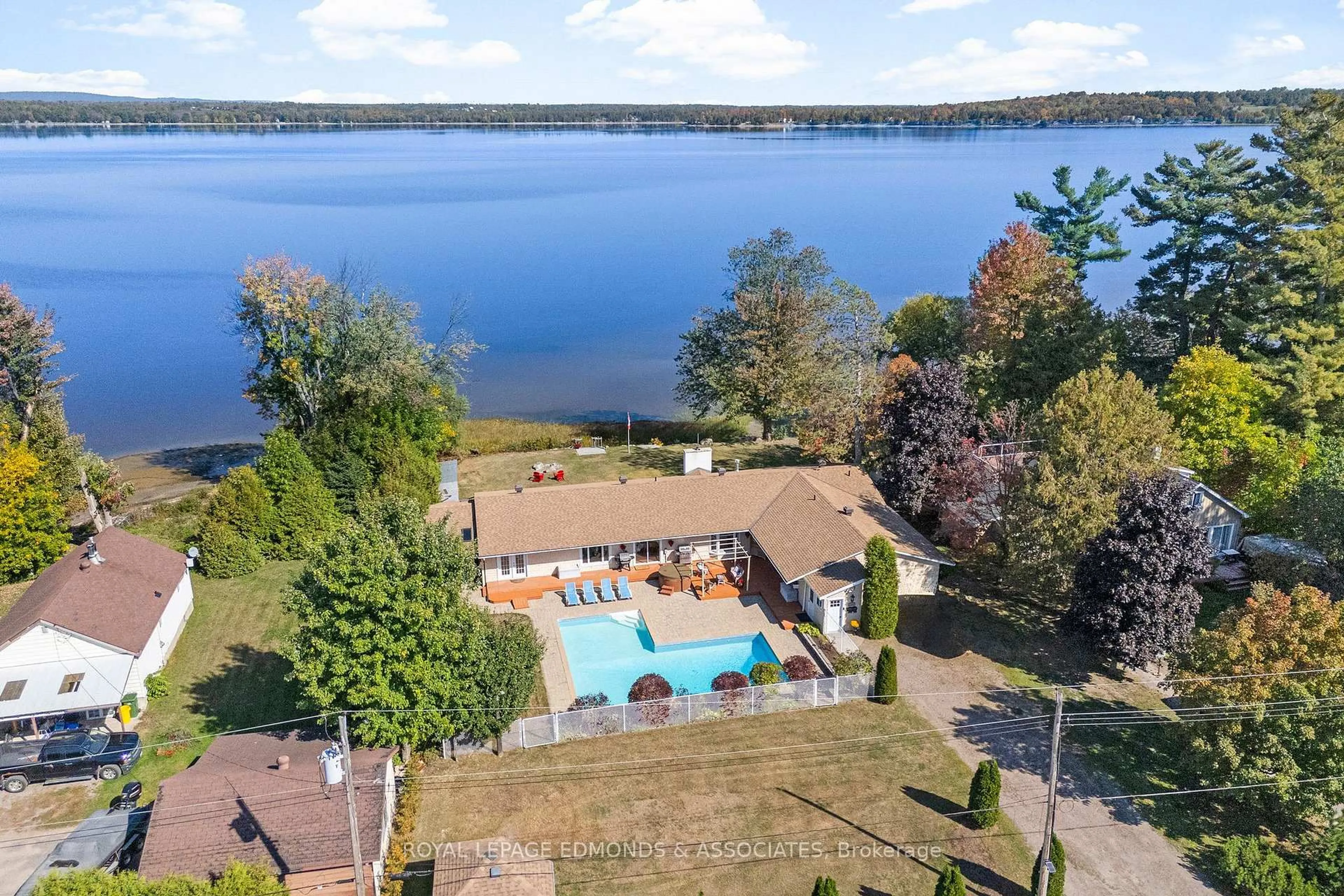 A pic from outside/outdoor area/front of a property/back of a property/a pic from drone, water/lake/river/ocean view for 1227 Burns Dr, Pembroke Ontario K8A 7M9