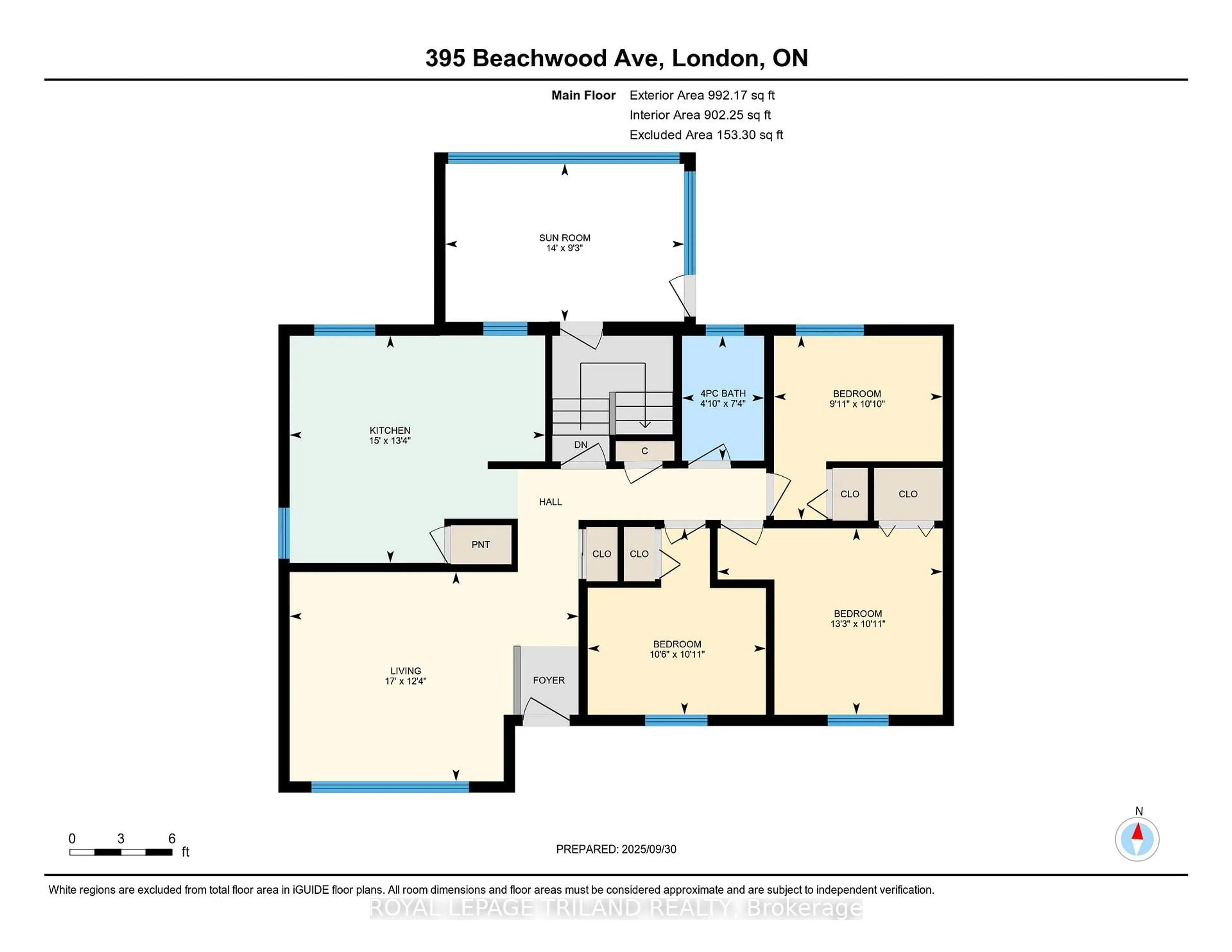 Floor plan for 395 Beachwood Ave, London South Ontario N6J 3J9