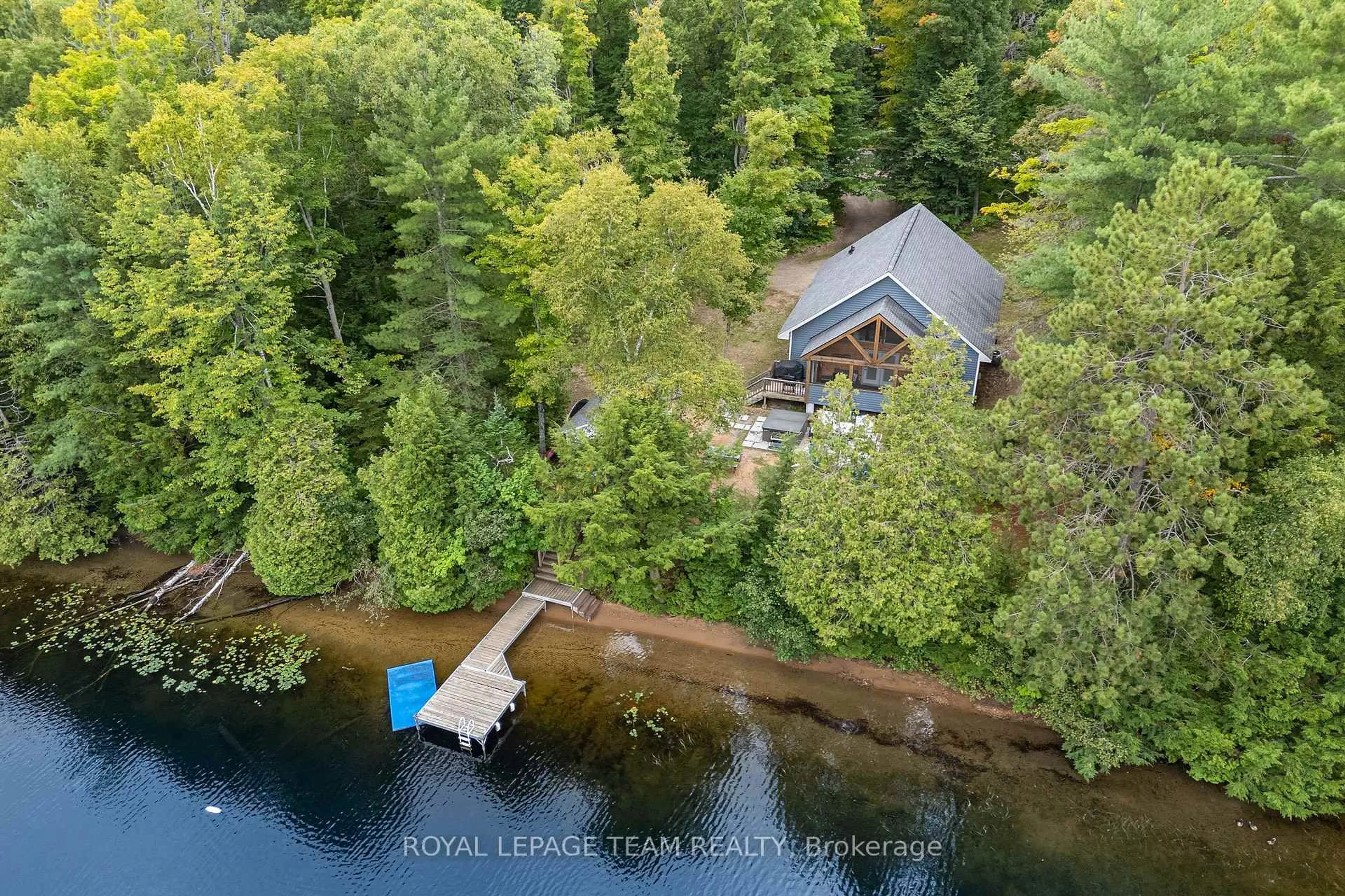 A pic from outside/outdoor area/front of a property/back of a property/a pic from drone, water/lake/river/ocean view for 664 Ohio Rd, Combermere Ontario K0J 1L0
