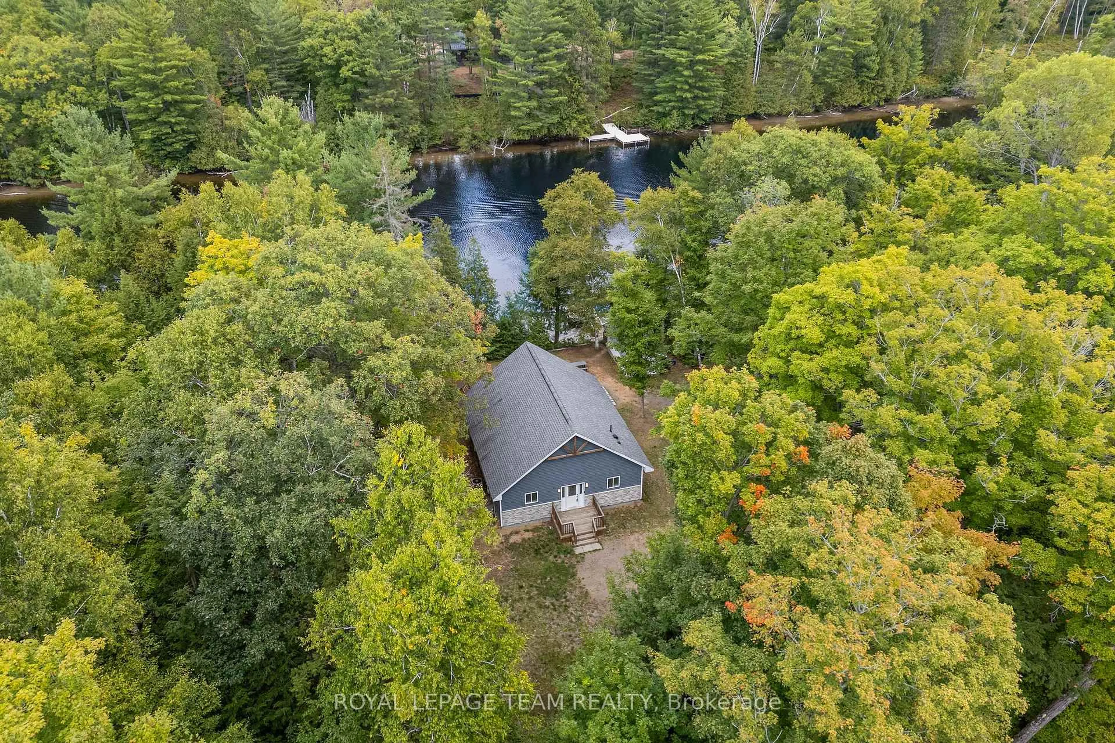 A pic from outside/outdoor area/front of a property/back of a property/a pic from drone, water/lake/river/ocean view for 664 Ohio Rd, Combermere Ontario K0J 1L0