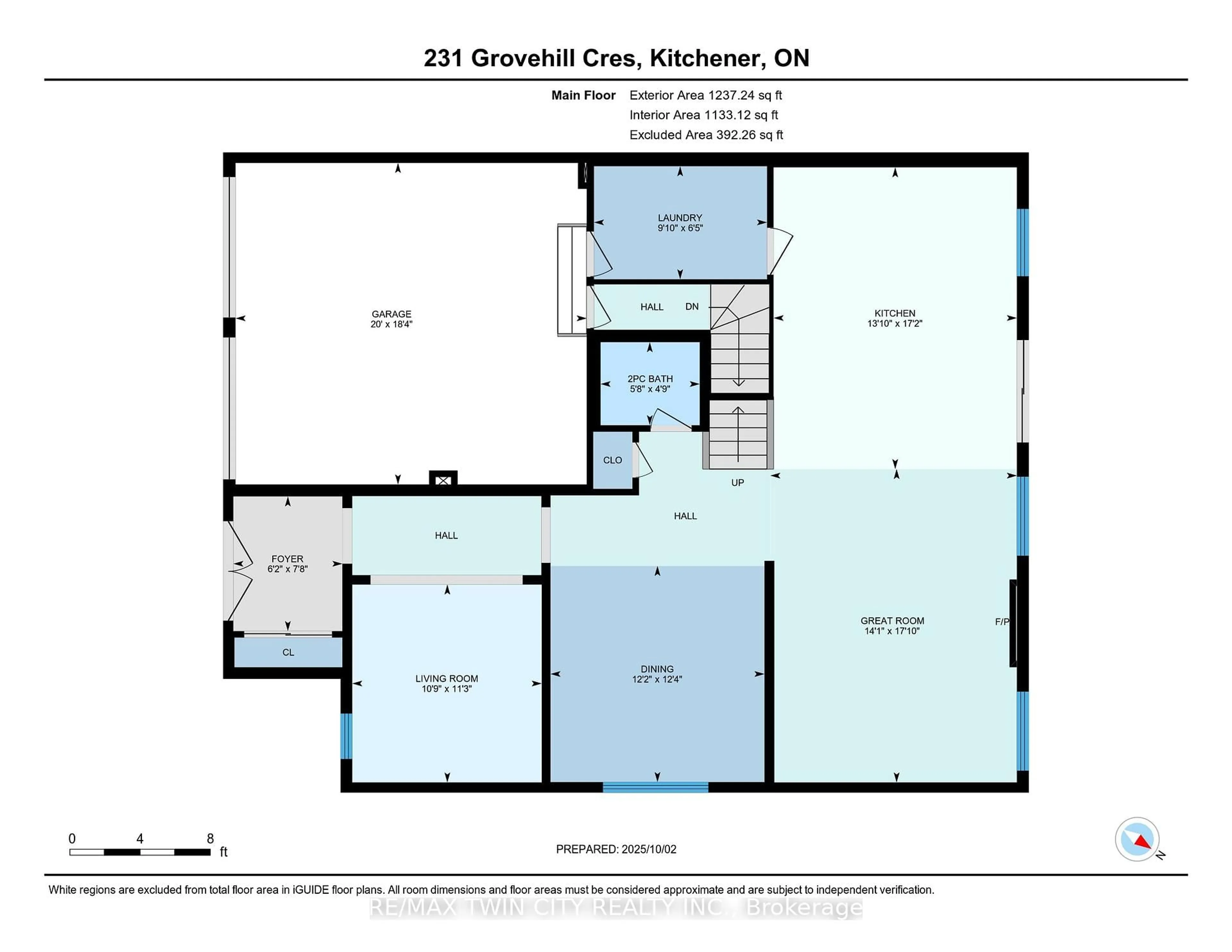 Floor plan for 231 Grovehill Cres, Kitchener Ontario N2R 0K8