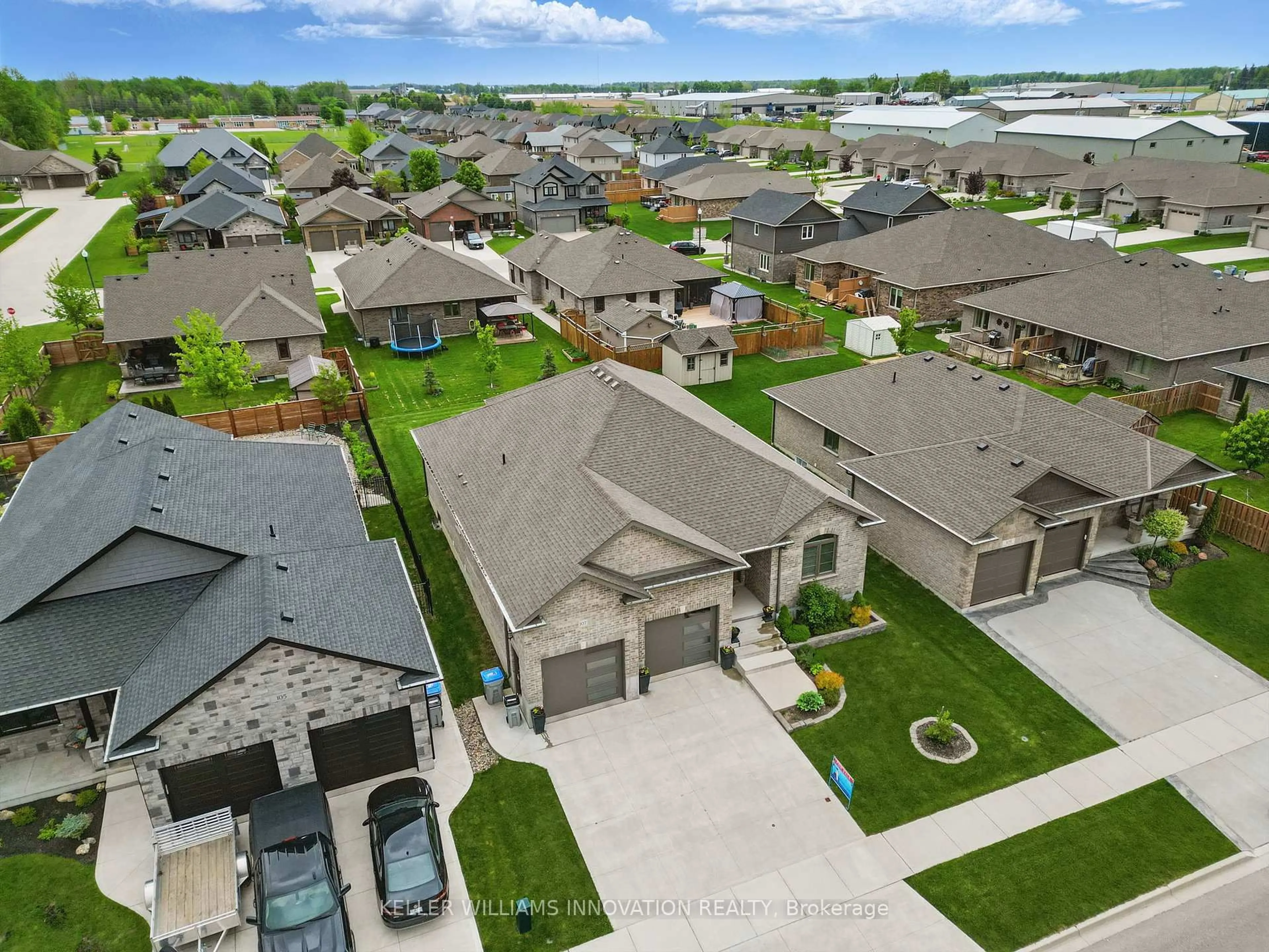 A pic from outside/outdoor area/front of a property/back of a property/a pic from drone, street for 107 Forbes Cres, North Perth Ontario N4W 0B4