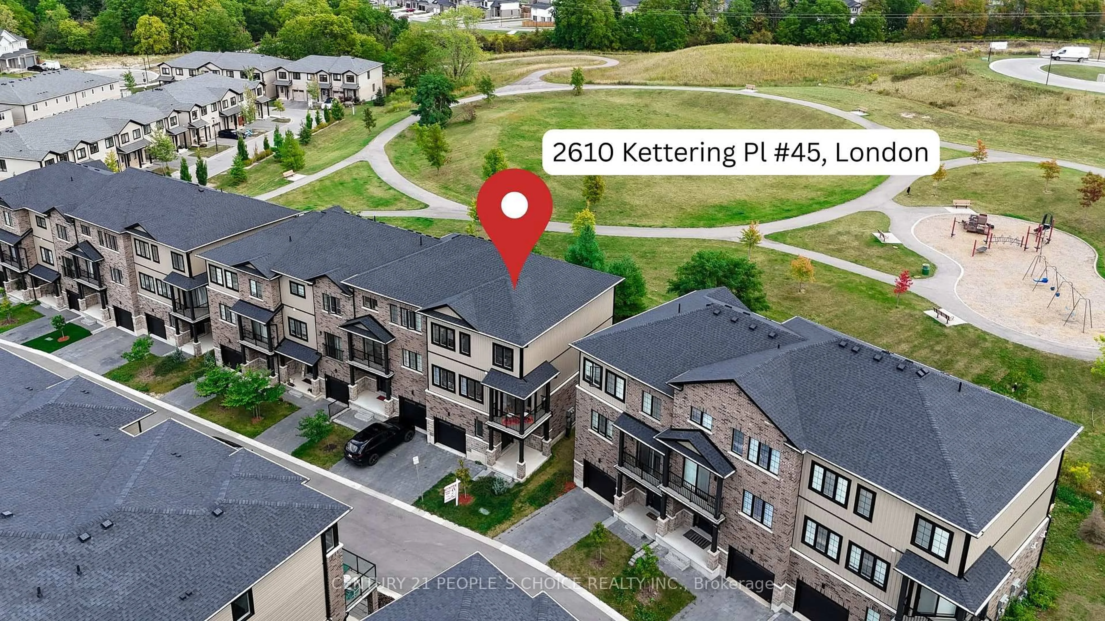 A pic from outside/outdoor area/front of a property/back of a property/a pic from drone, street for 2610 Kettering Pl #45, London South Ontario N6M 0J4