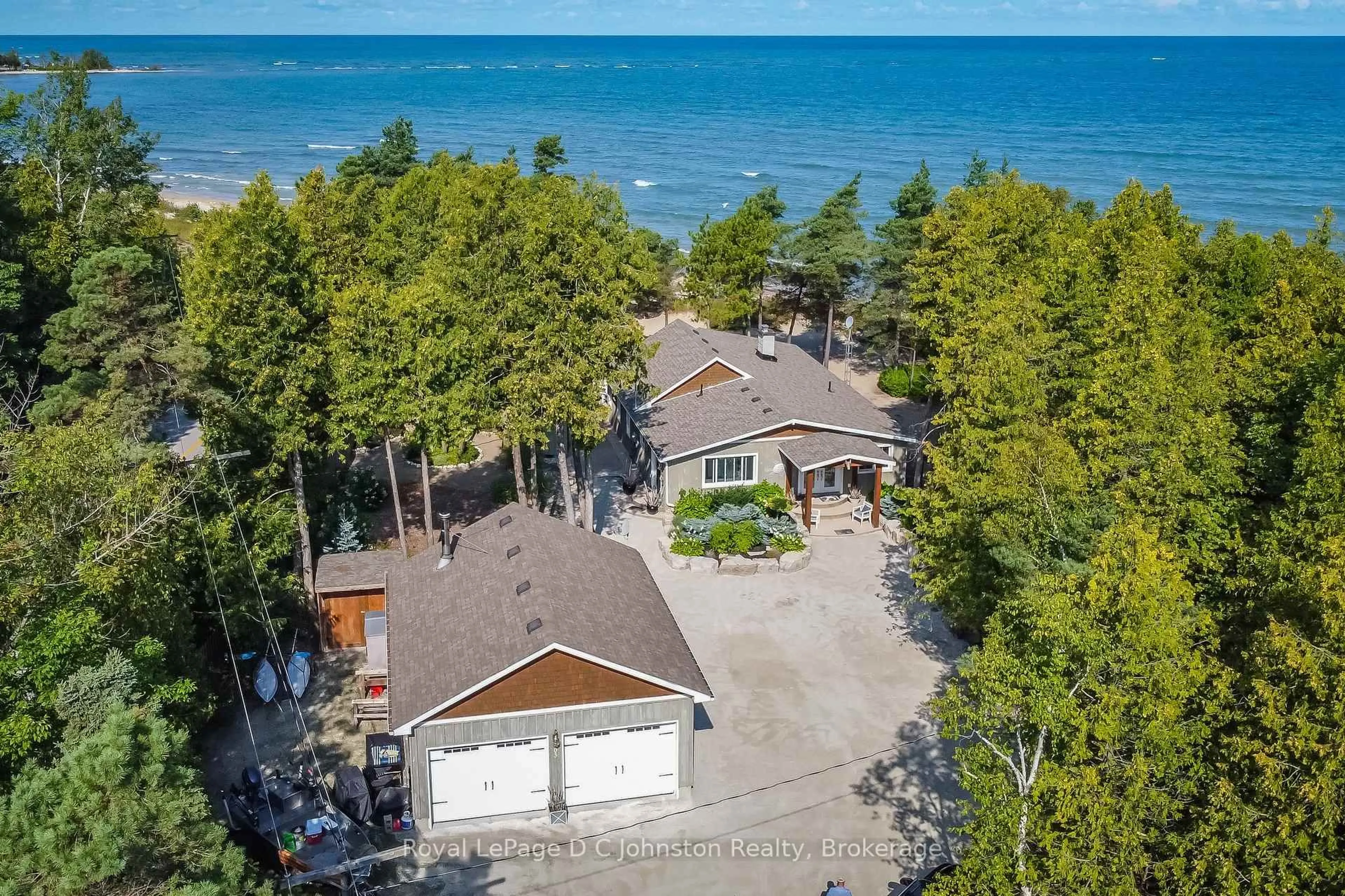 A pic from outside/outdoor area/front of a property/back of a property/a pic from drone, water/lake/river/ocean view for 103 Saugeen Beach Rd, Saugeen Shores Ontario N0H 2C5